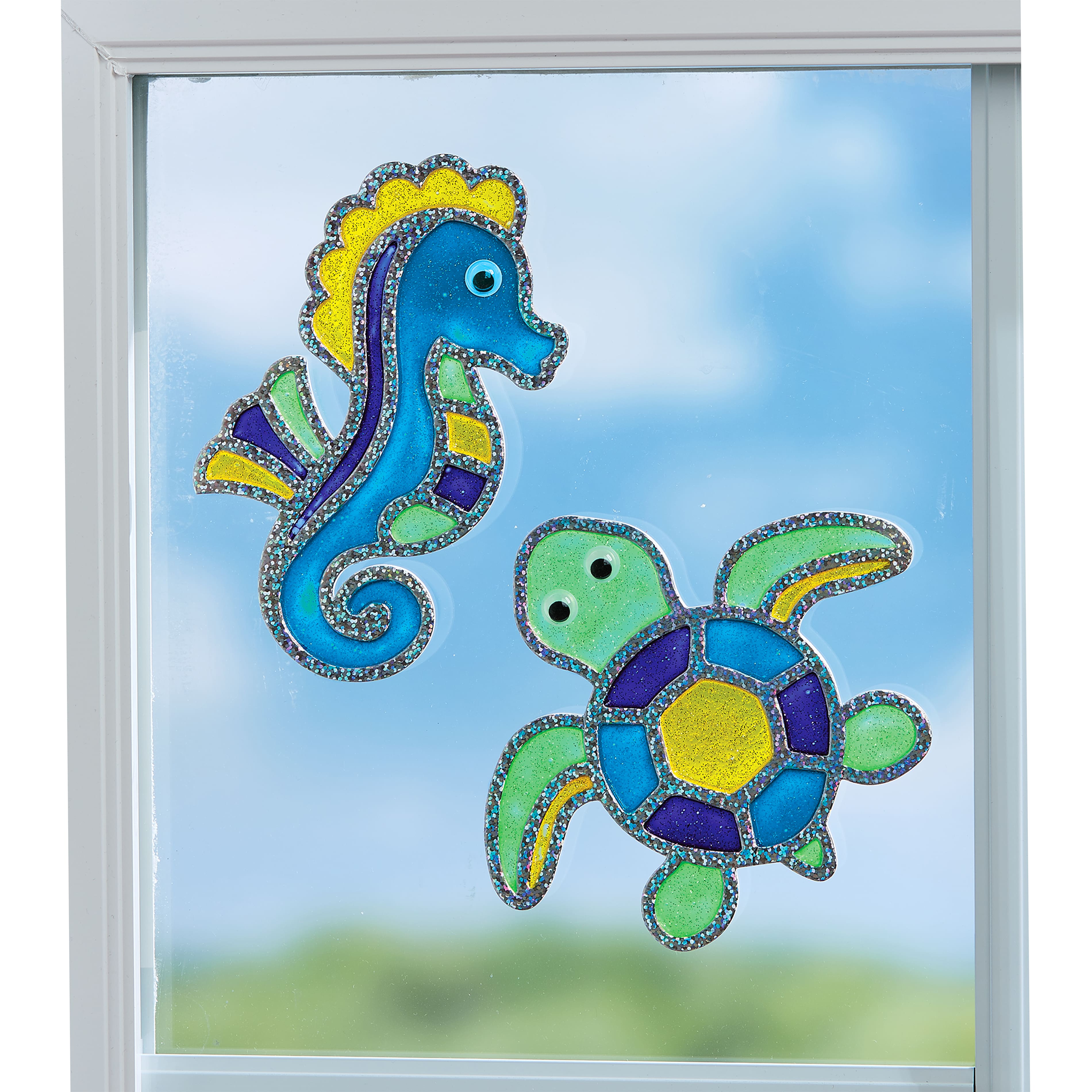 12 Pack: Creativity for Kids&#xAE; Ocean Friends Window Art Craft Kit