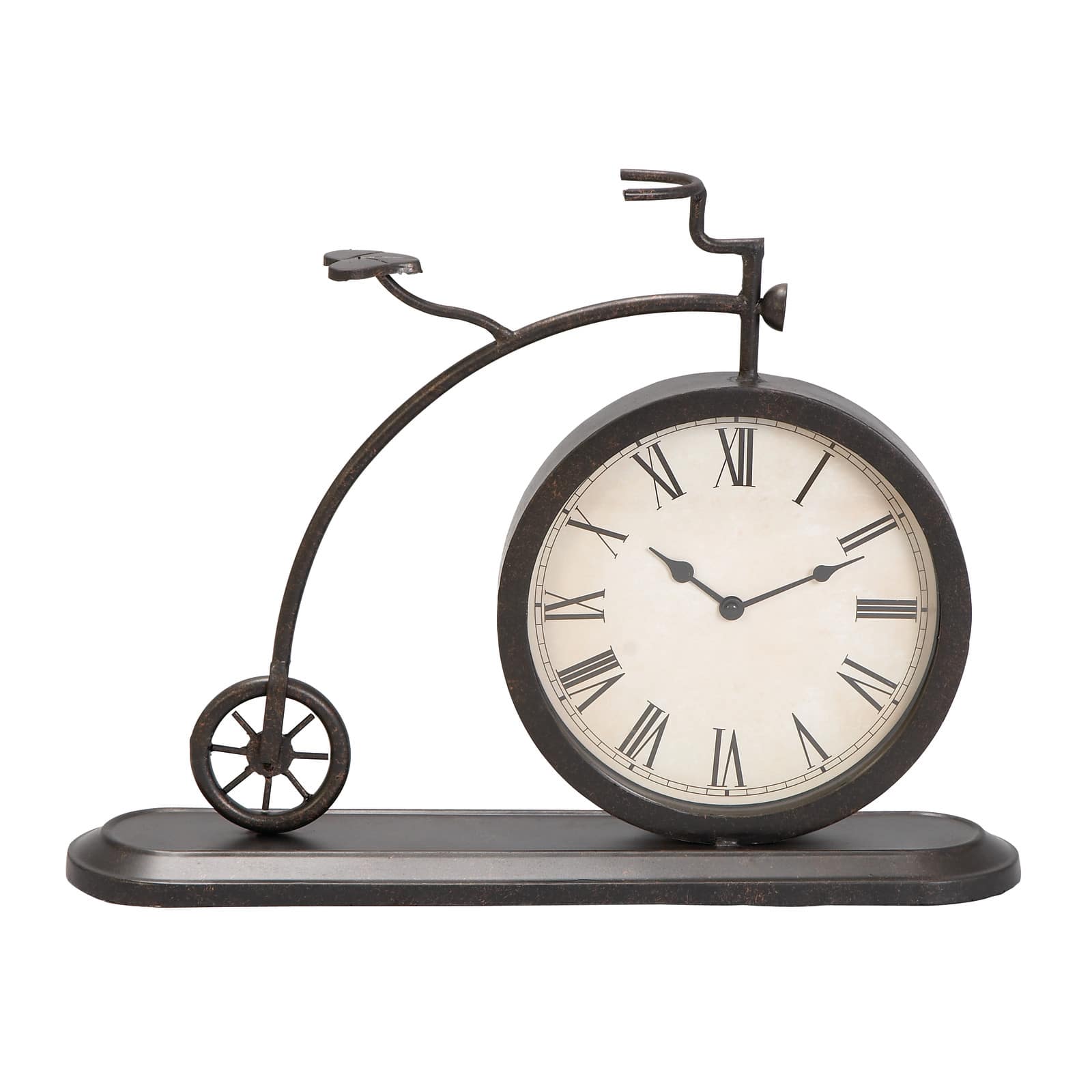 19&#x22; Black Metal Vintage Bicycle Clock