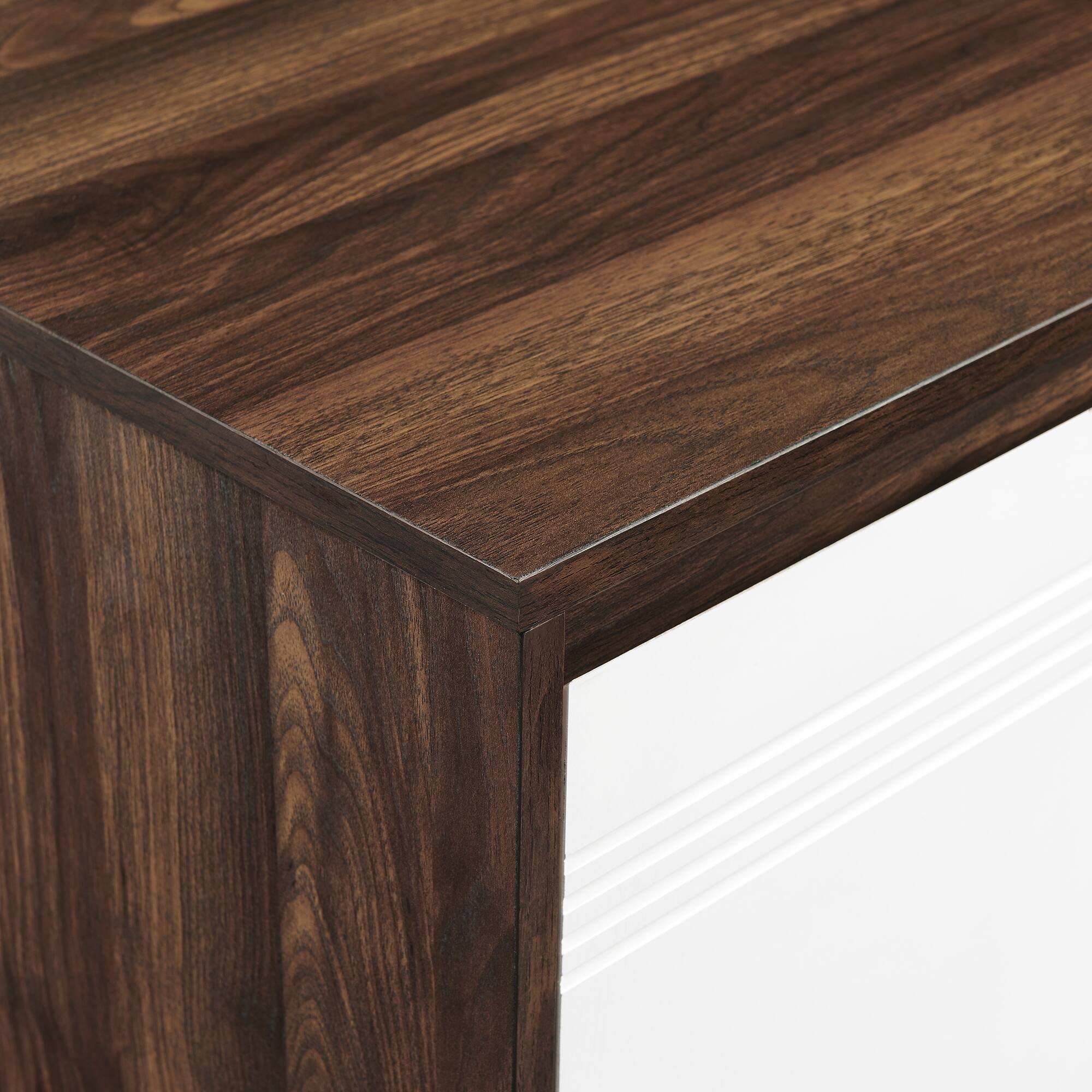 Walker Edison Dark Walnut/White 2 Door Accent Cabinet