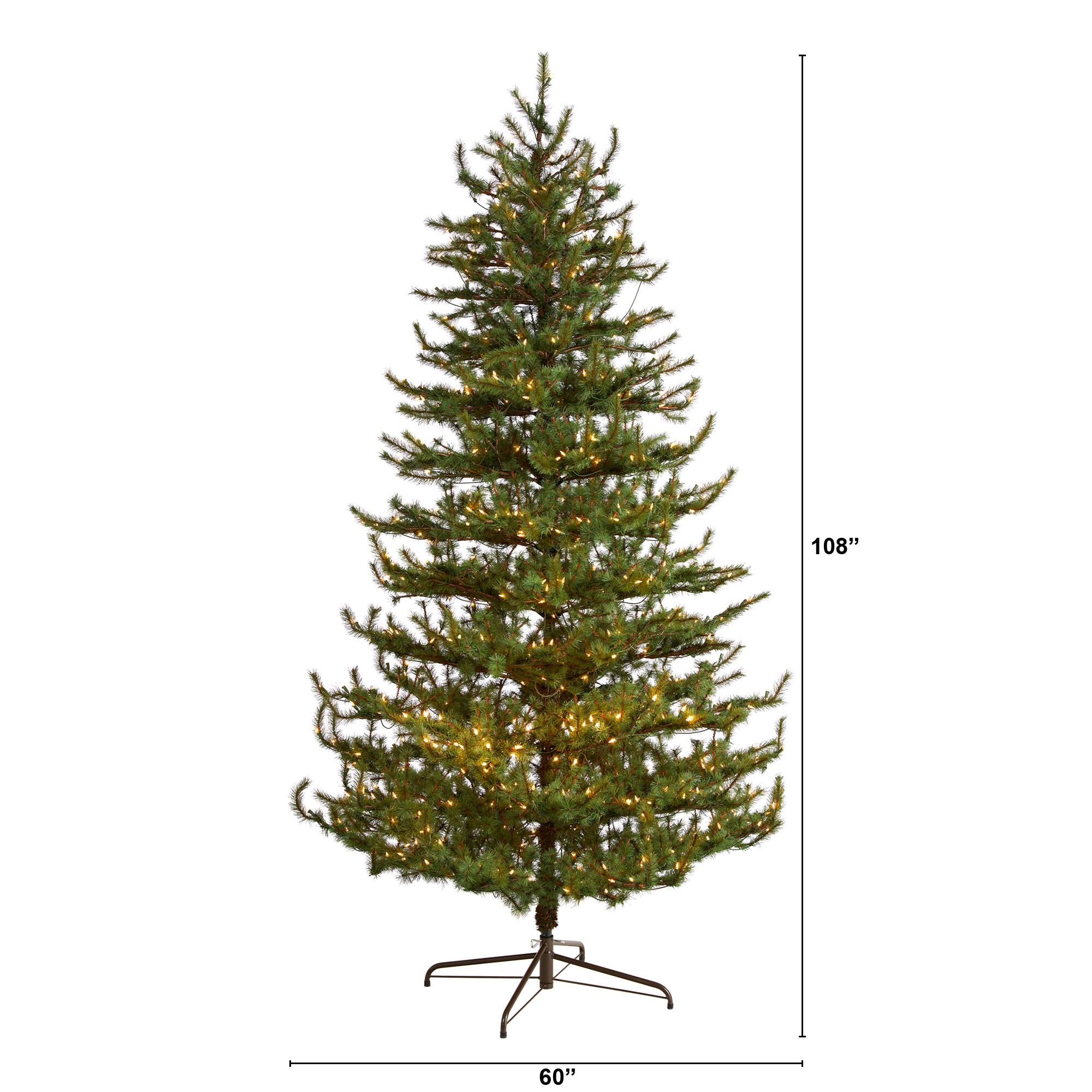 9ft. Pre-Lit Vancouver Mountain Pine Artificial Christmas Tree, Clear Lights