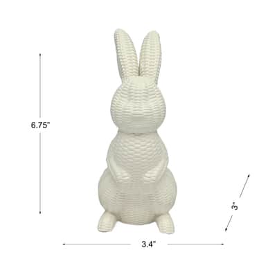 6.75" Wicker Bunny DIY Ceramic Décor by Make Market® image