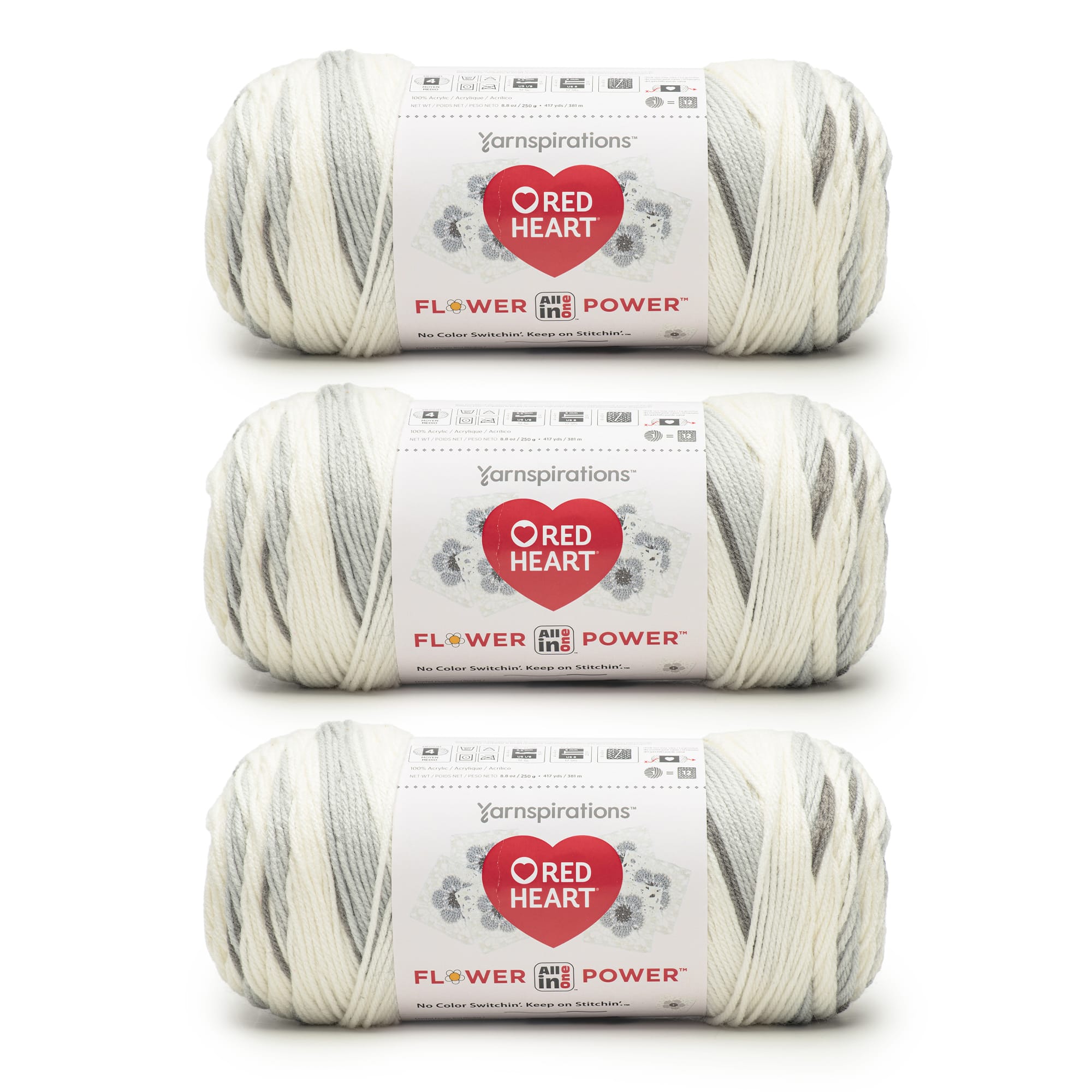 3 Pack Red Heart® All In One Flower Power™ Yarn