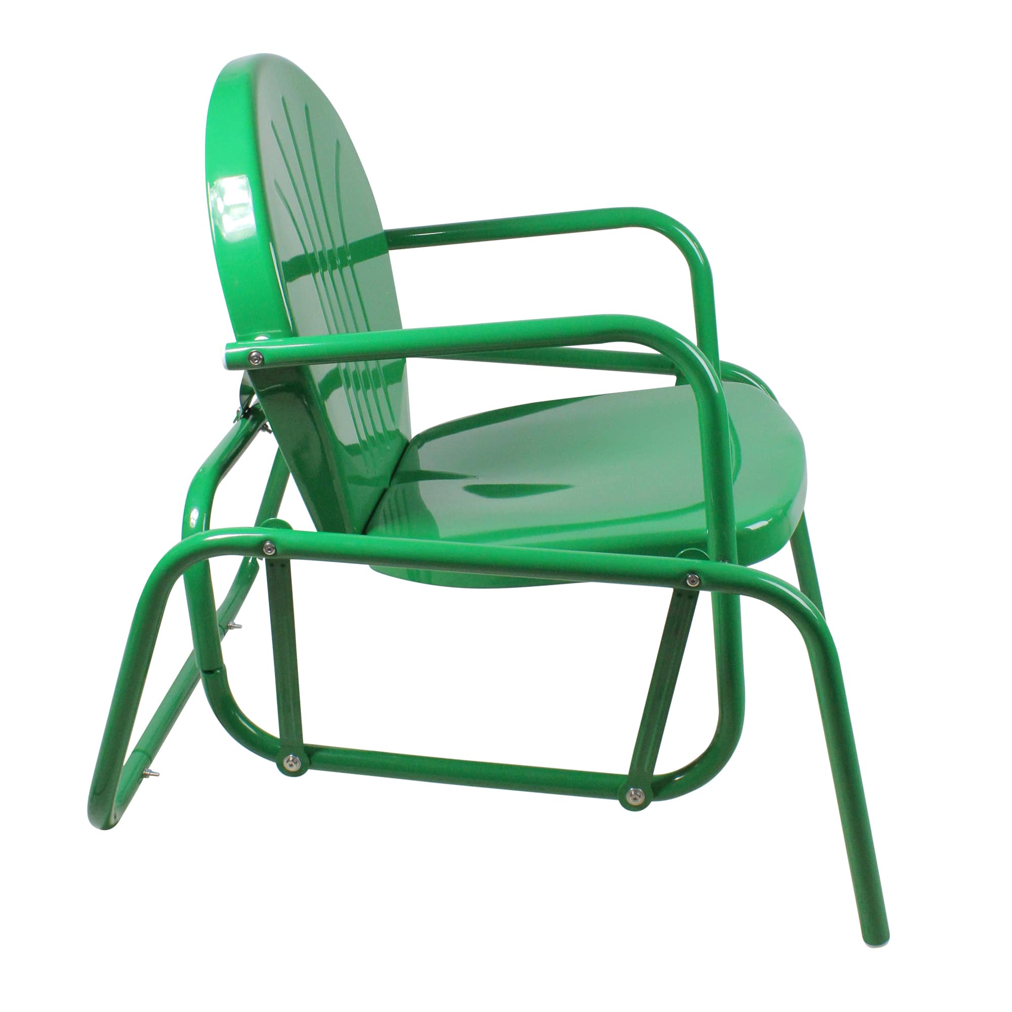 Outdoor Retro Metal Tulip Glider Patio Chair