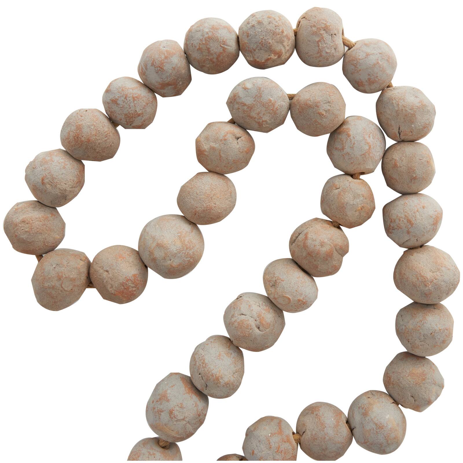 5ft. Paper Mache Round Distressed Beaded Garland with Tassel