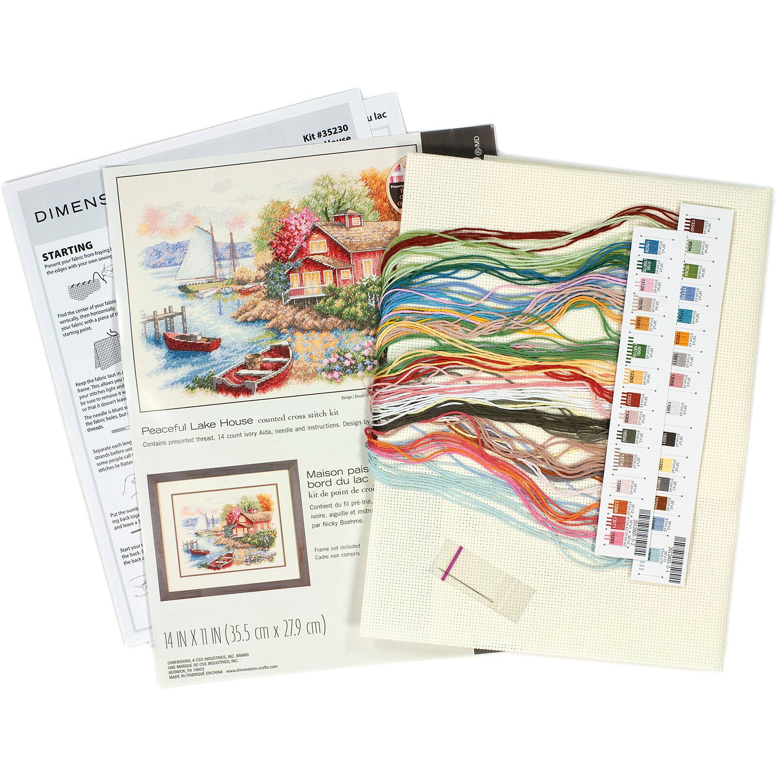 Dimensions&#xAE; Peaceful Lake House Counted Cross Stitch Kit