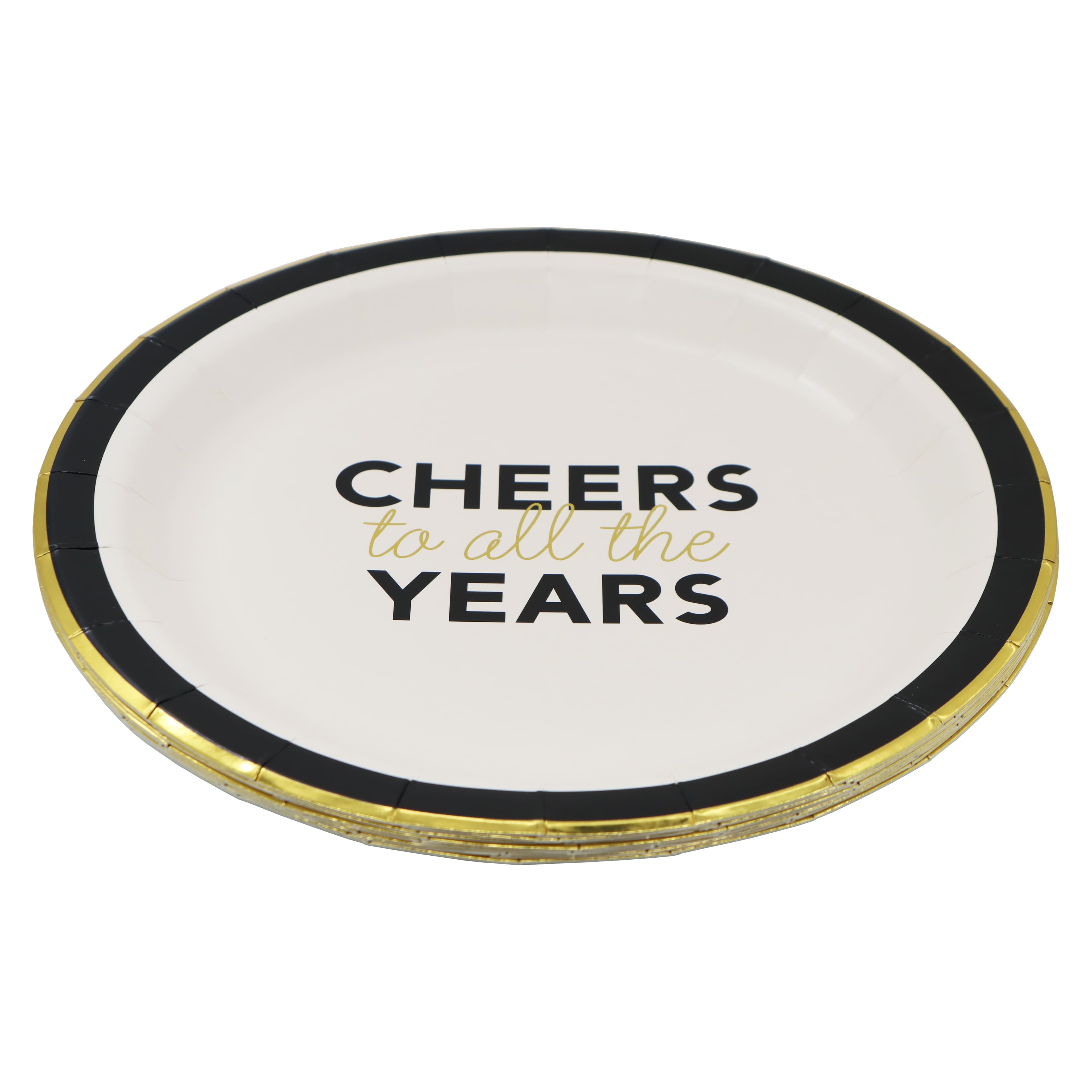 9&#x22; Cheers to all the Years Dinner Plates, 8ct. by Celebrate It&#x2122;