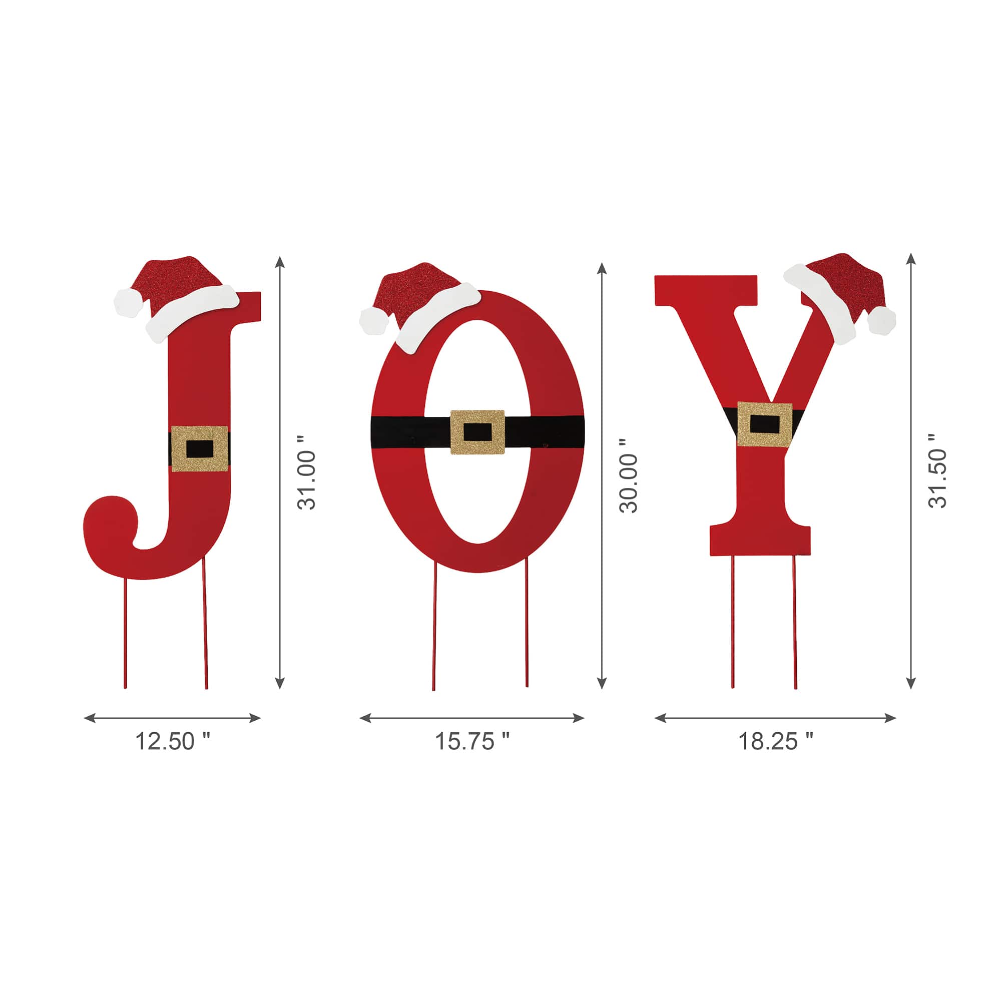 Glitzhome&#xAE; 2.5ft. Metal Joy Yard Stake Set