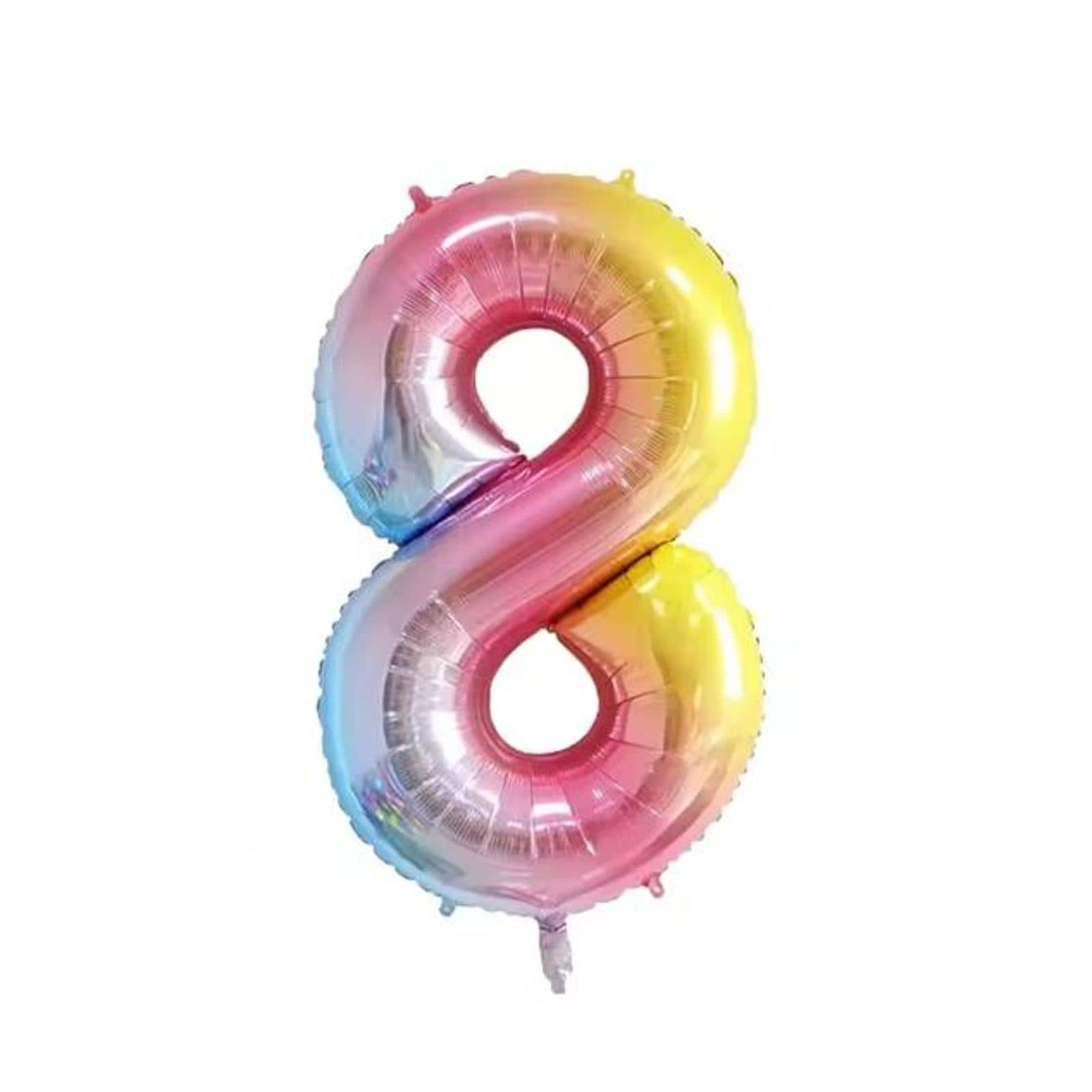 Wizardi 32&#x22; Rainbow Gradient Number Foil Balloon