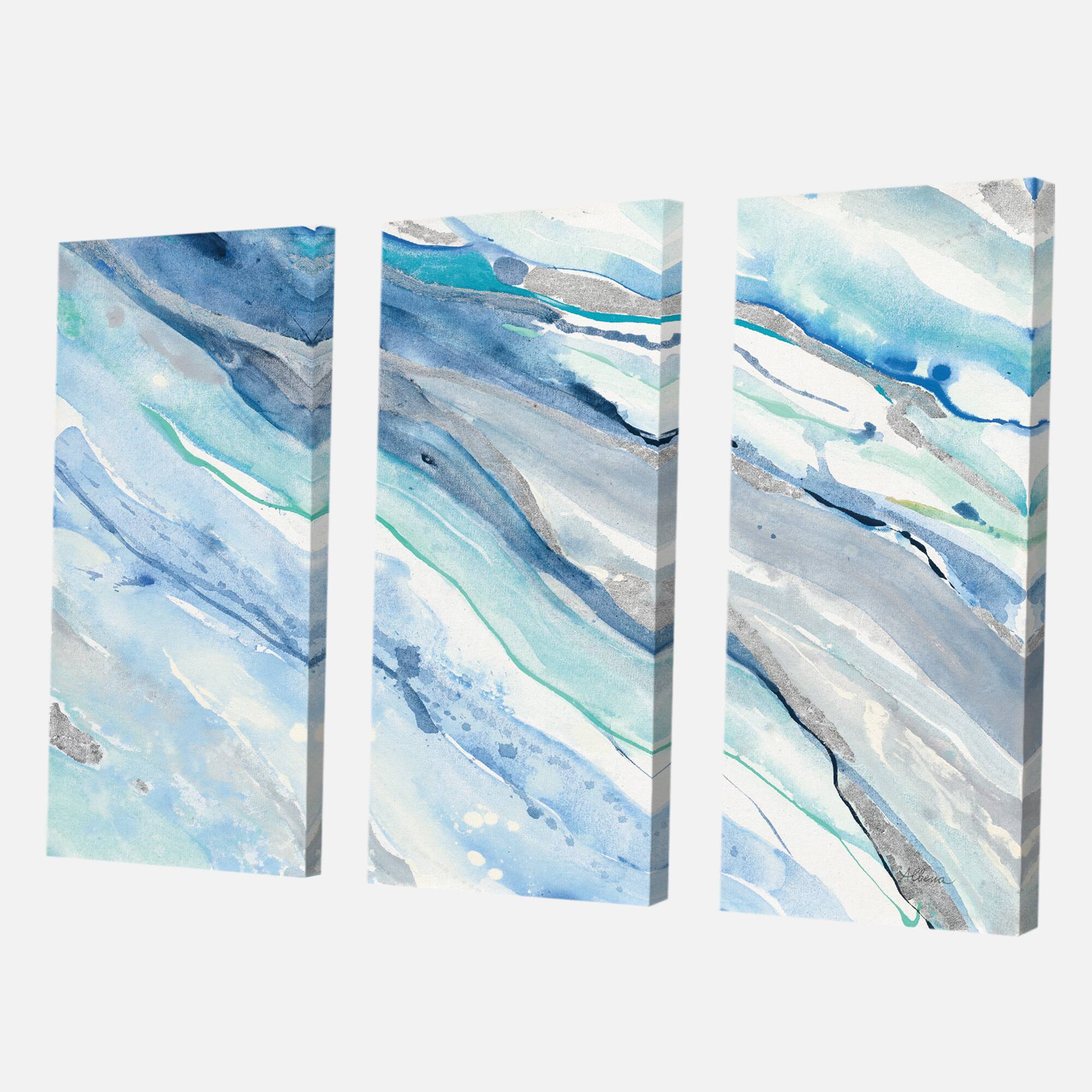 Designart - Blue Silver Spring II - Modern Lake House Gallery-wrapped Canvas