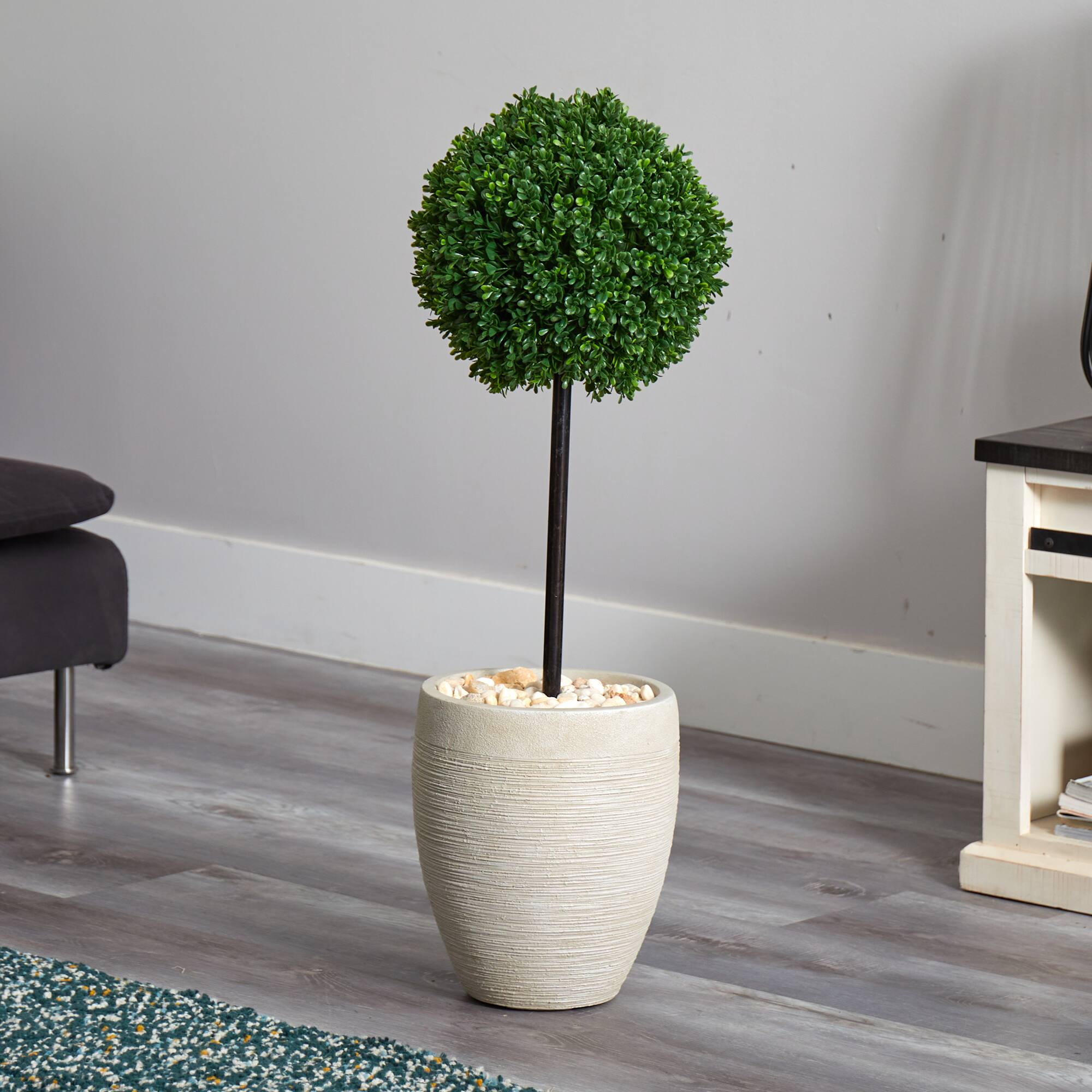 3ft. Boxwood Ball Topiary Tree in Oval Planter