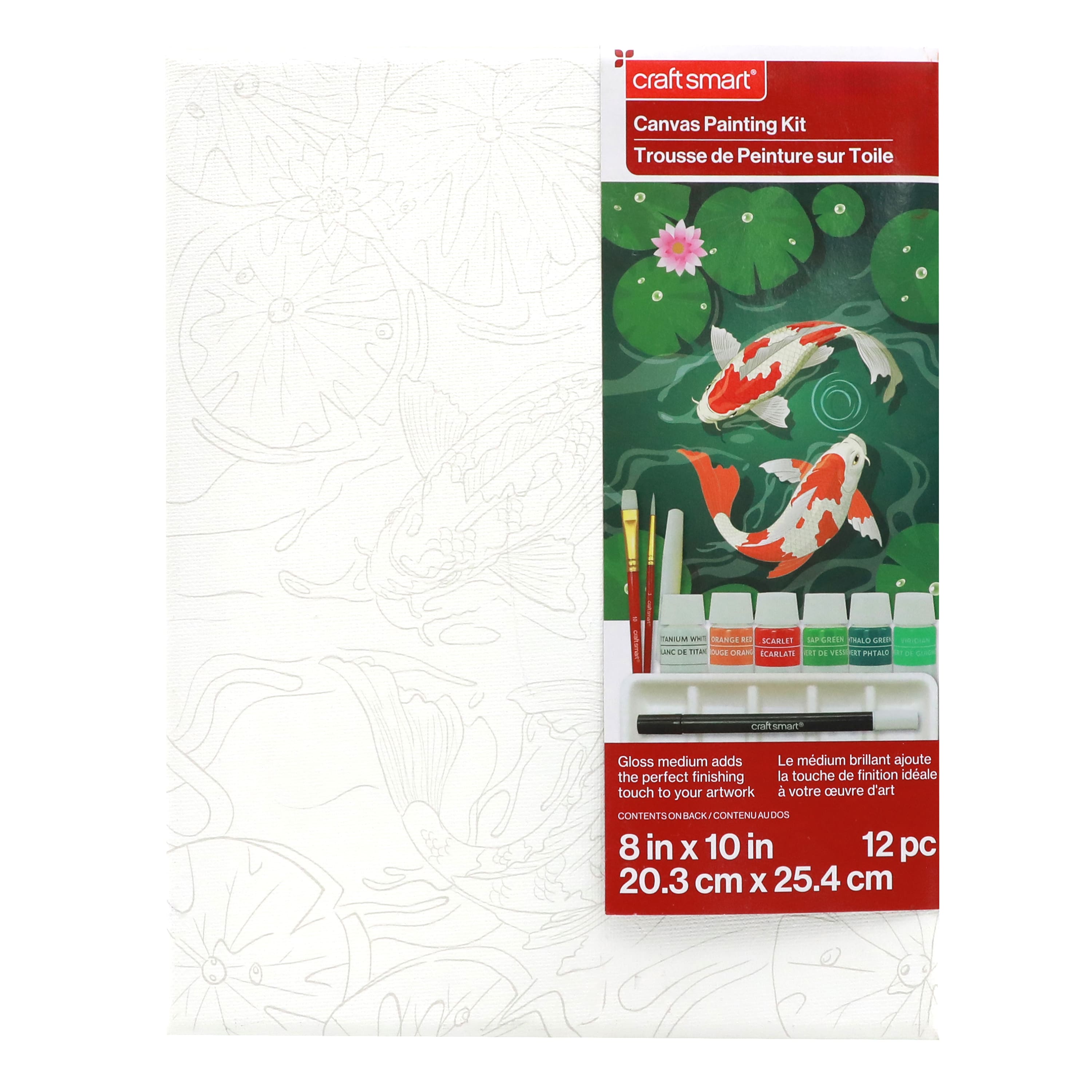 8&#x22; x 10&#x22; Koi Fish Canvas Painting Kit by Craft Smart&#xAE;