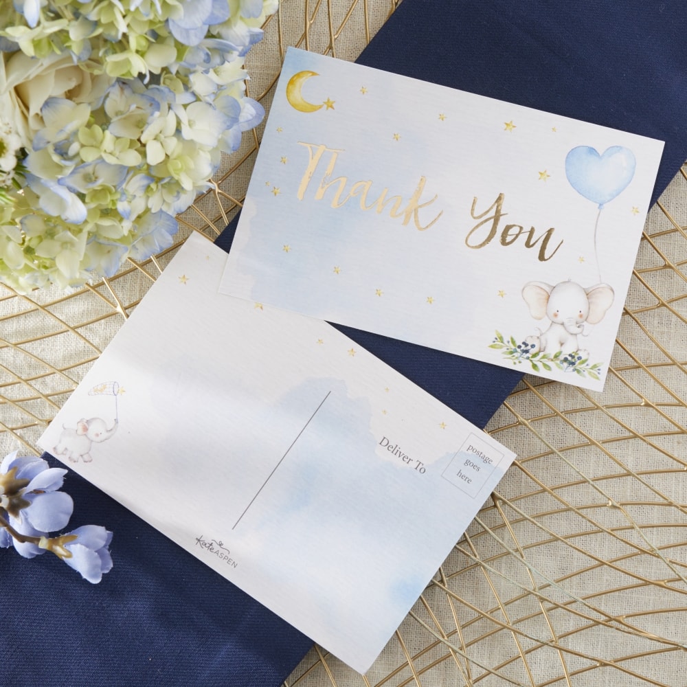 Kate Aspen&#xAE; Blue Elephant Baby Shower Invitation &#x26; Thank You Card Bundle