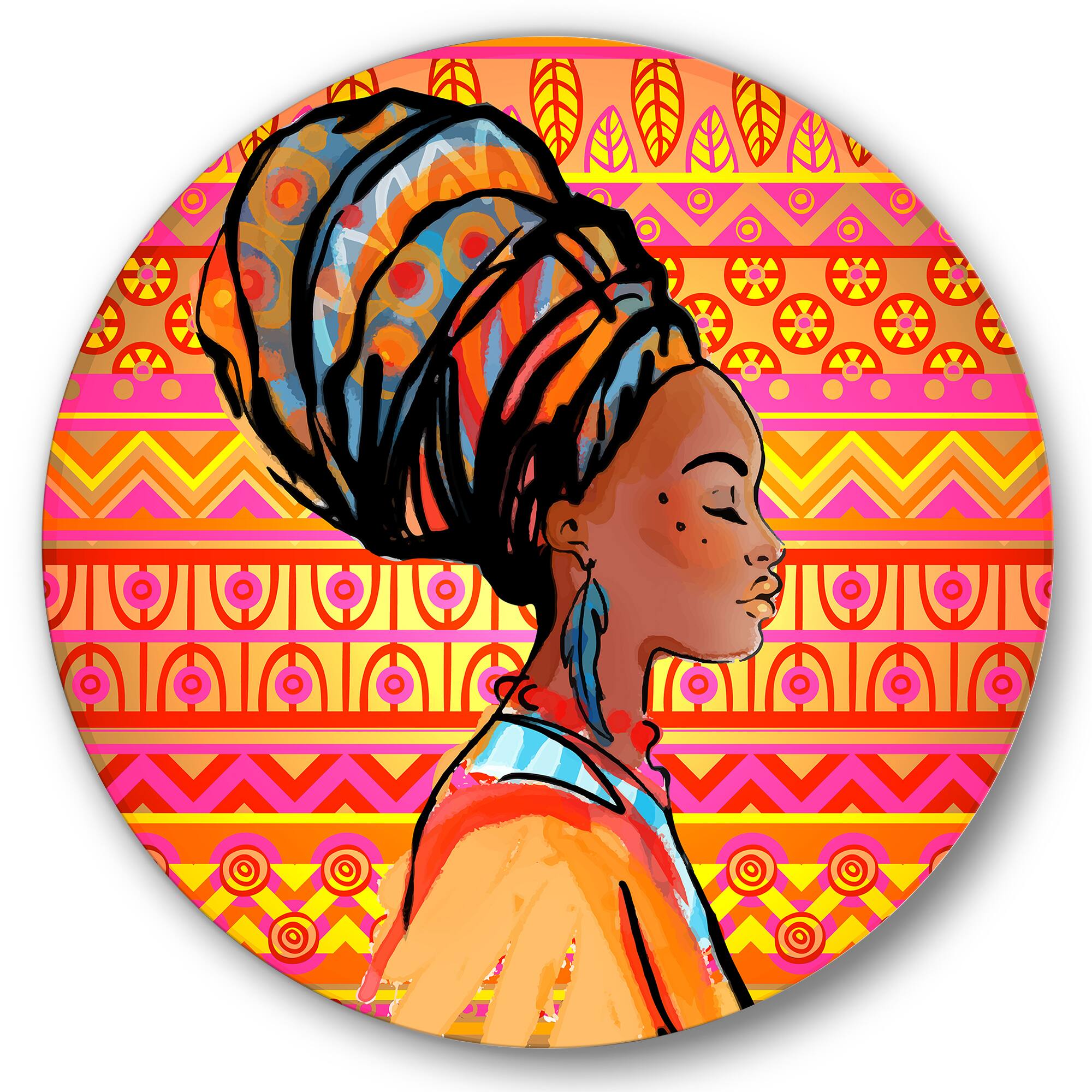 Designart - Portrait of Afro American Woman With Turban I