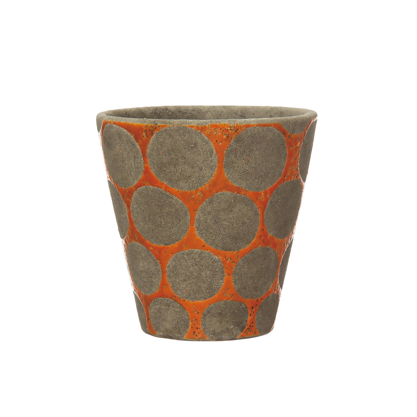 5'' Orange Terra-cotta Planter with Wax Relief Dots