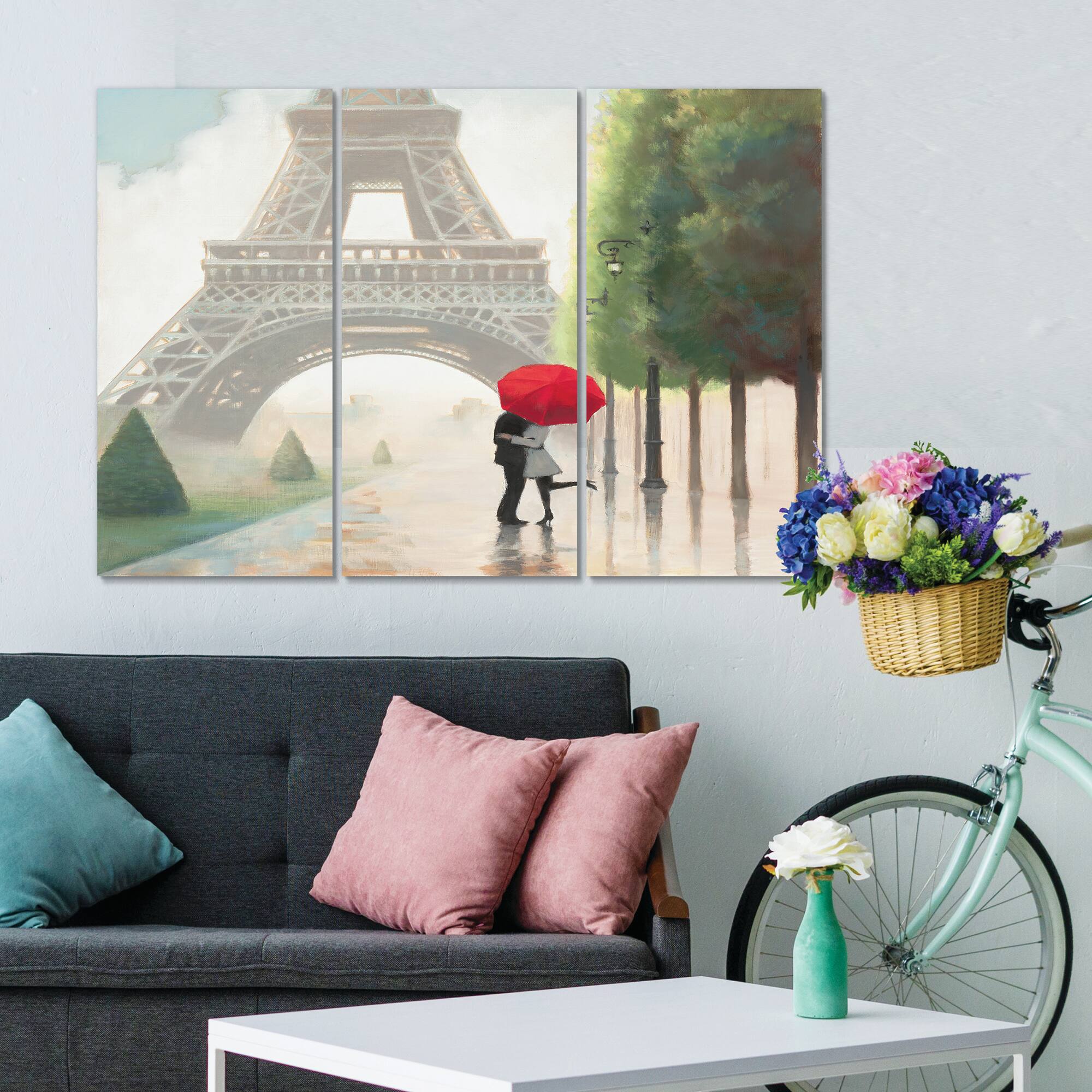 Designart - Paris Romance Couples III - French Country Premium Canvas Wall Art
