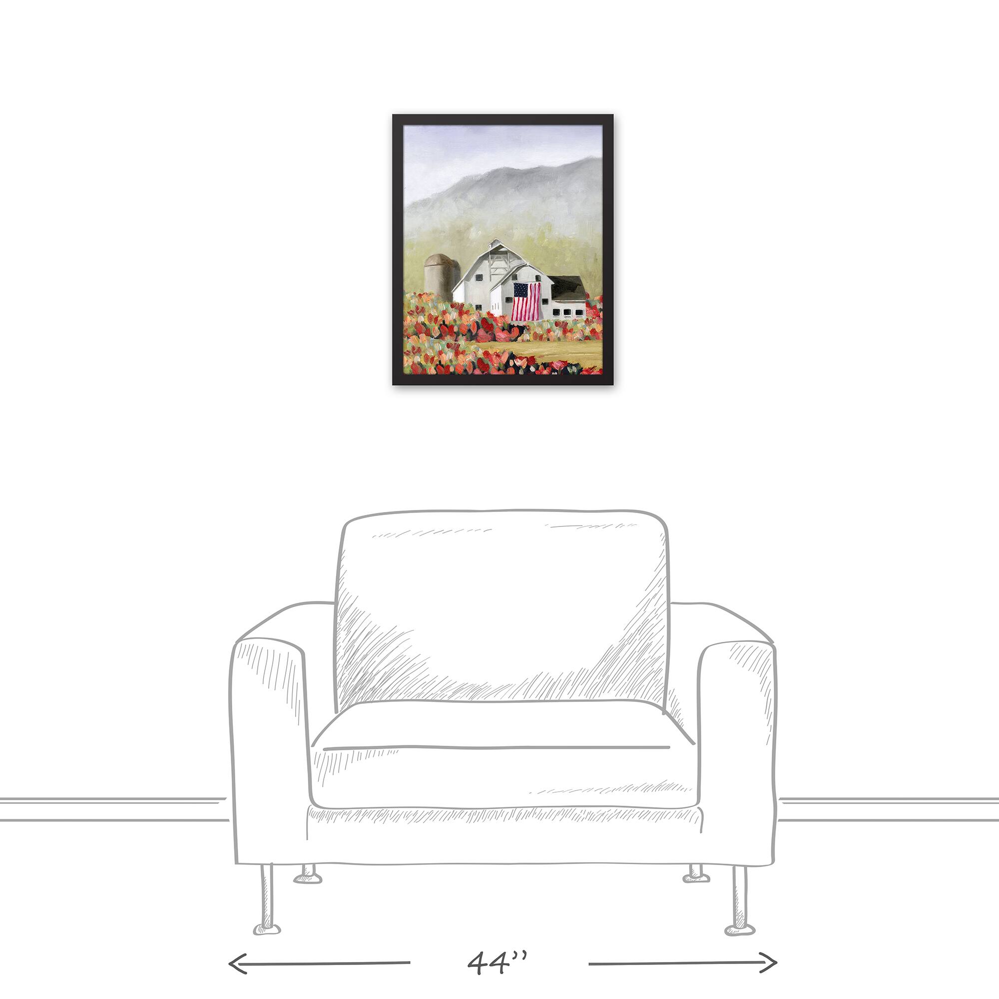 American Farm Black Framed Canvas
