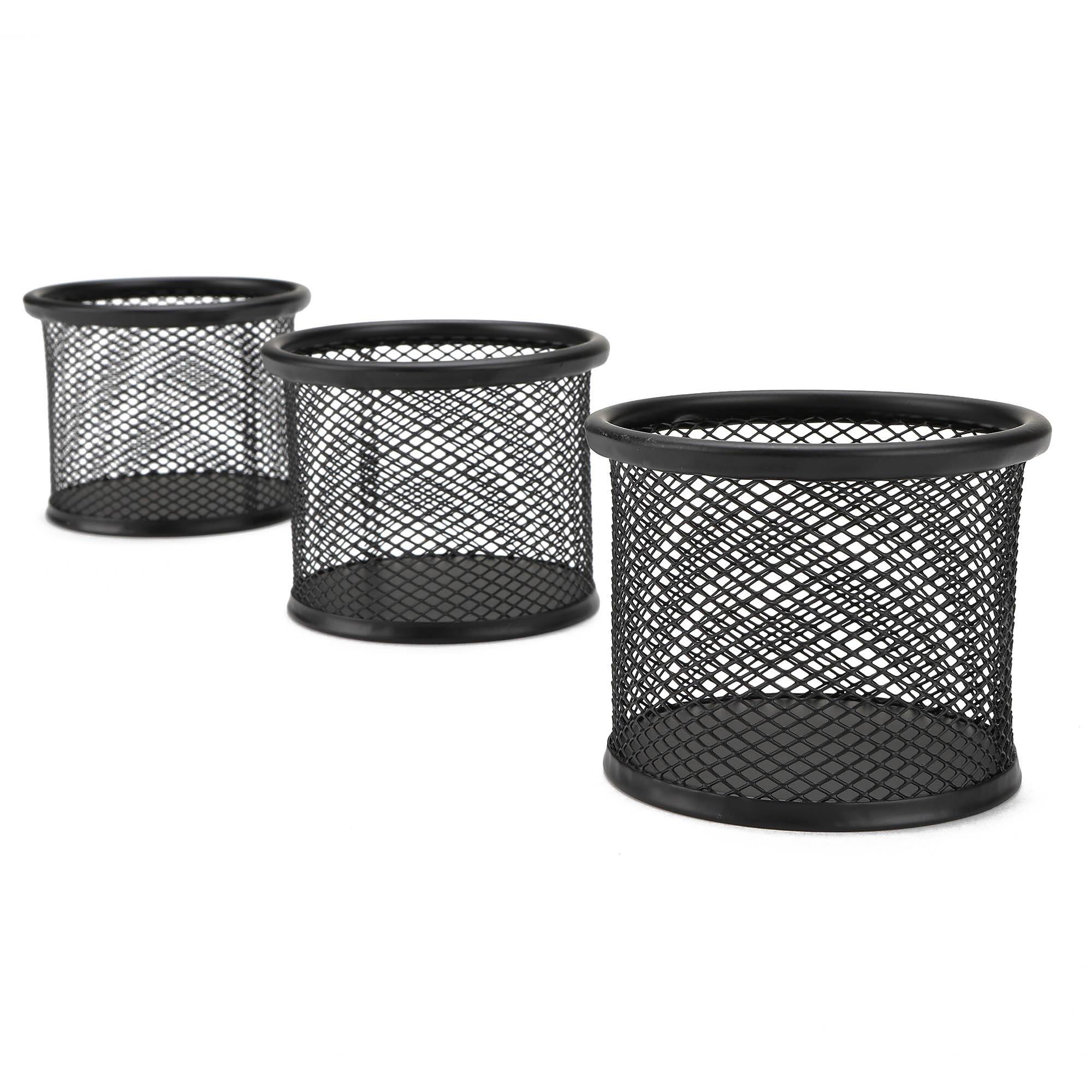 Mind Reader 3 Pack Black Mesh Paper Clip Holder