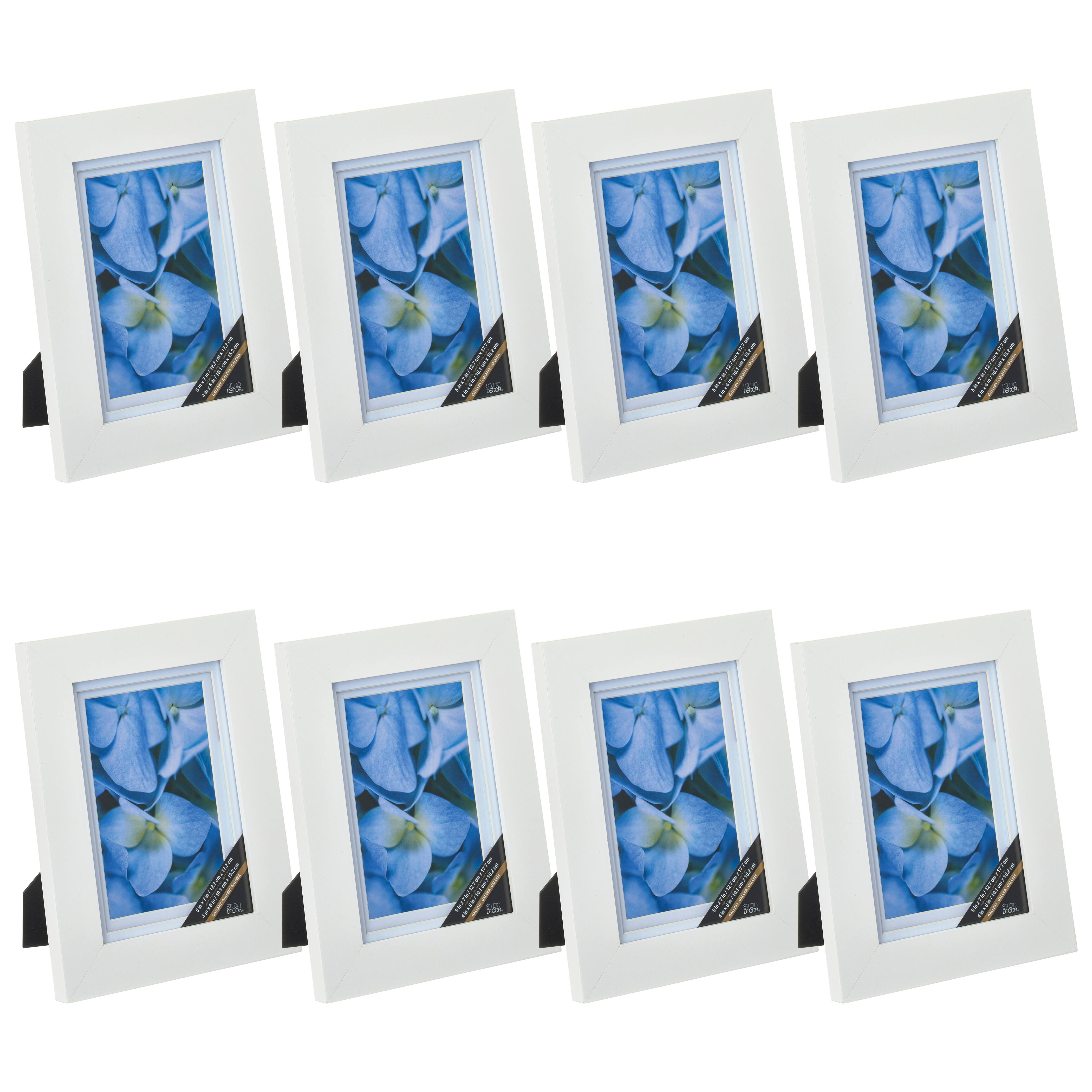 8 Pack: White 4" x 6" Gallery Frame with Double Mat, Airfloat Gallery by Studio Décor®