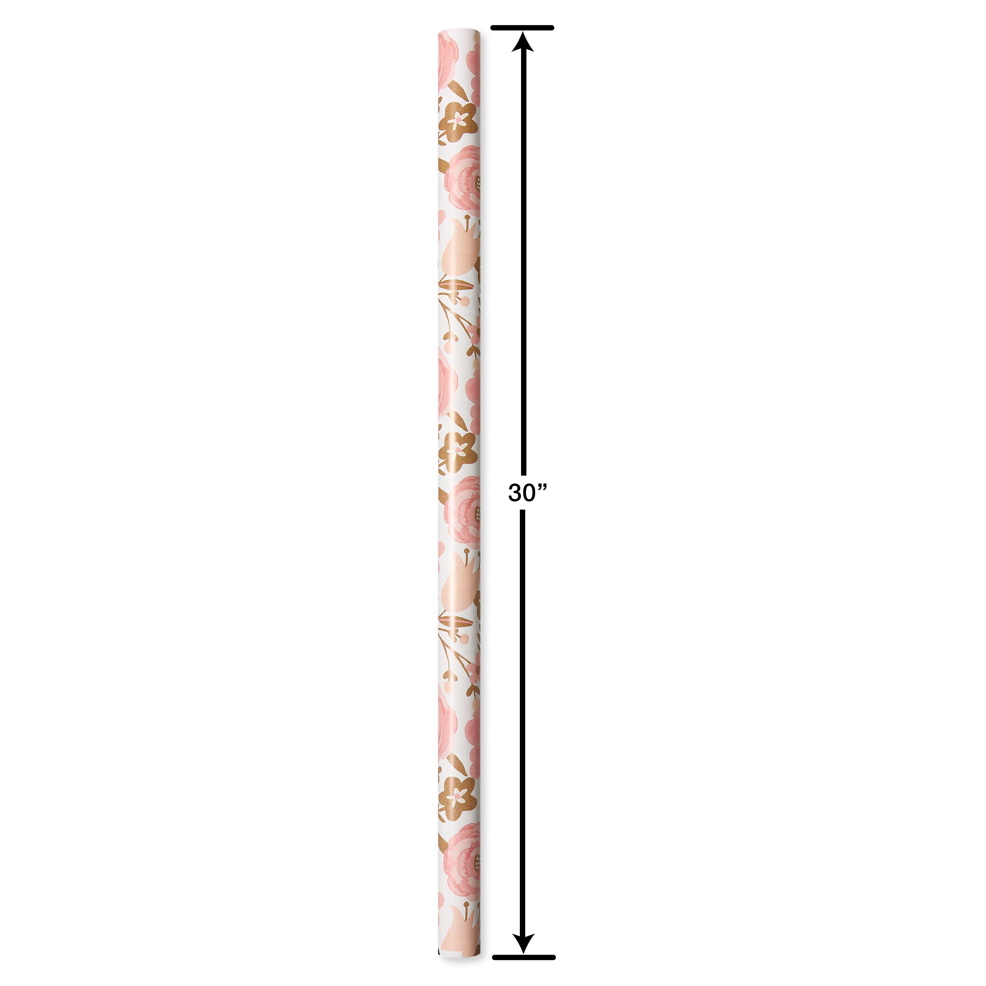 17g pink flower wrapping paper white