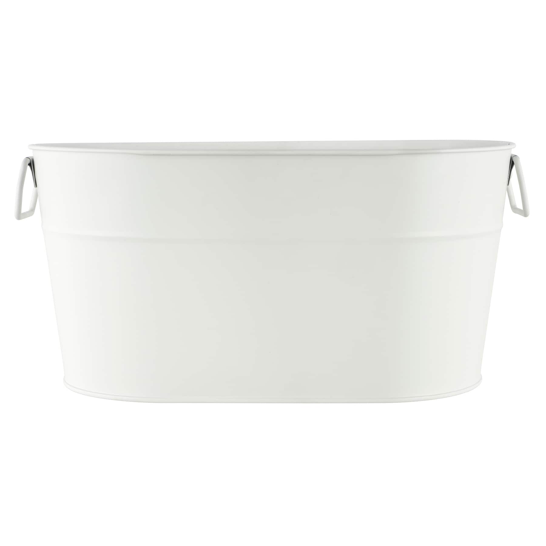 Seau en métal ovale blanc de 30 cm de Celebrate It