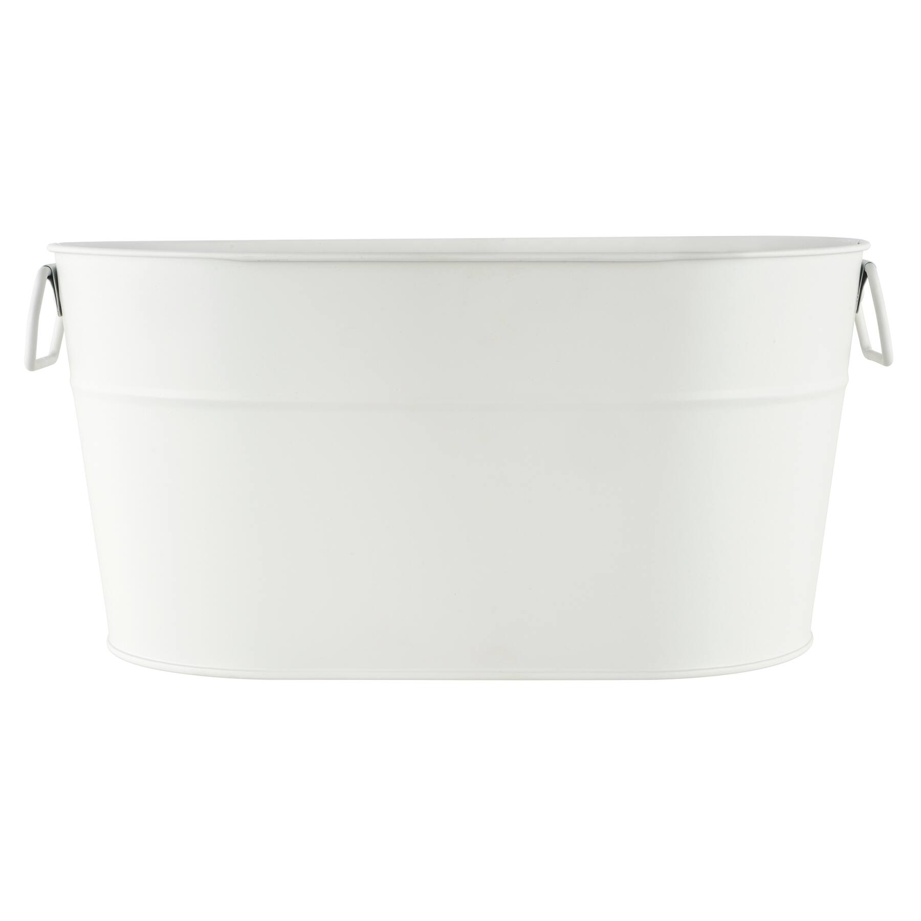 12" White Oval Metal Bucket by Celebrate It™