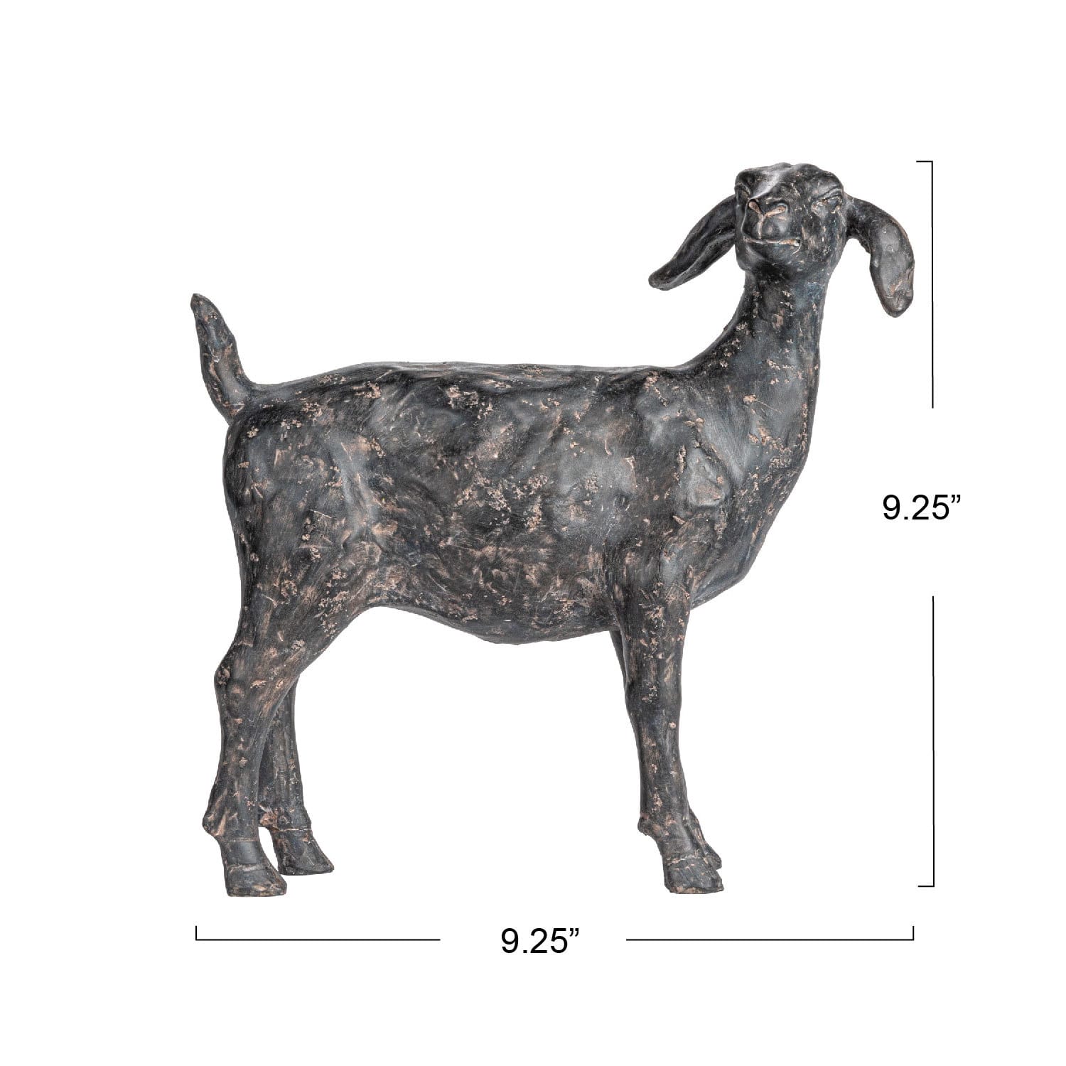 Hello Honey&#xAE; 9.25&#x22; Black Standing Goat Accent D&#xE9;cor with Cast Iron Finish