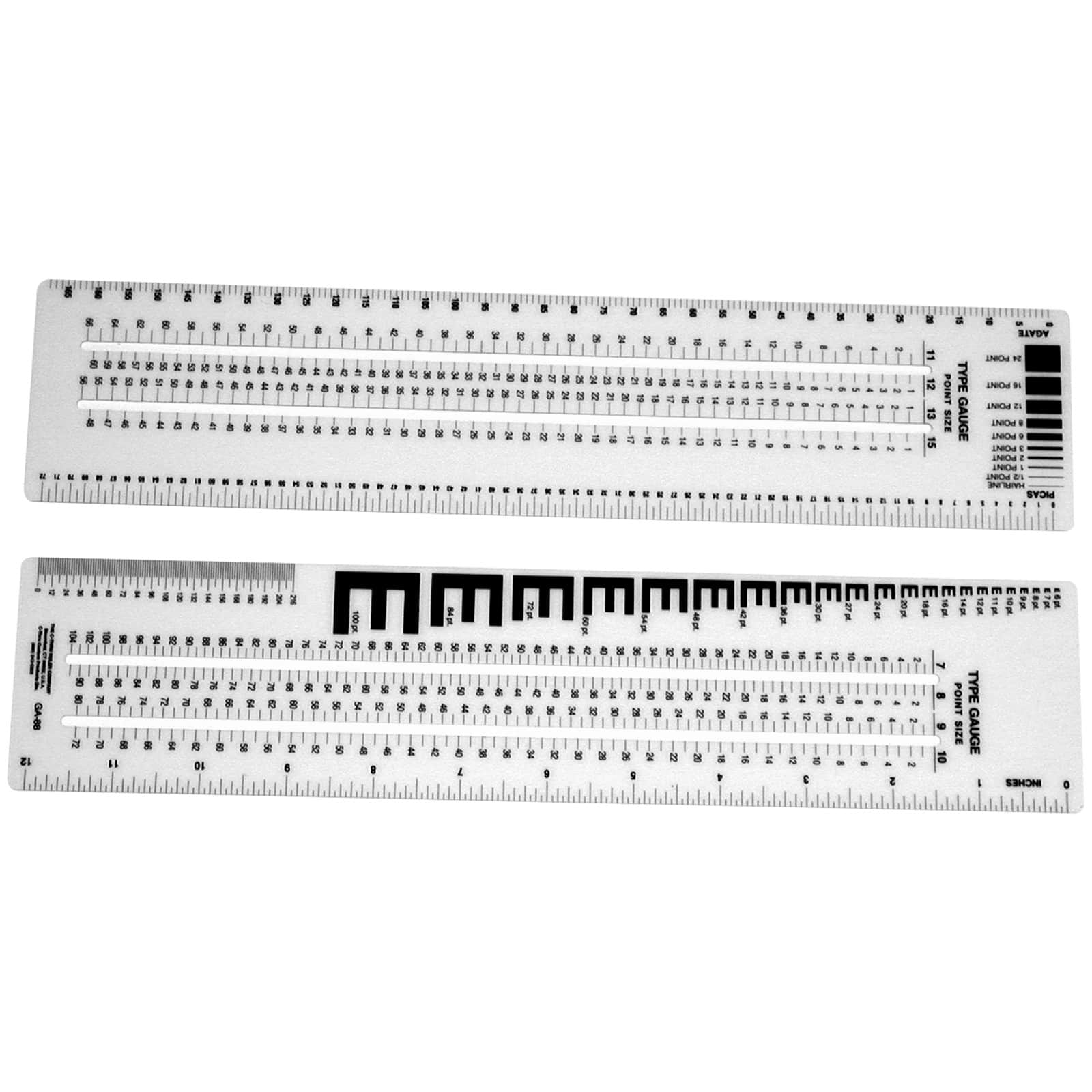 C-Thru Opaque 12.5&#x22; Type Gauge Ruler