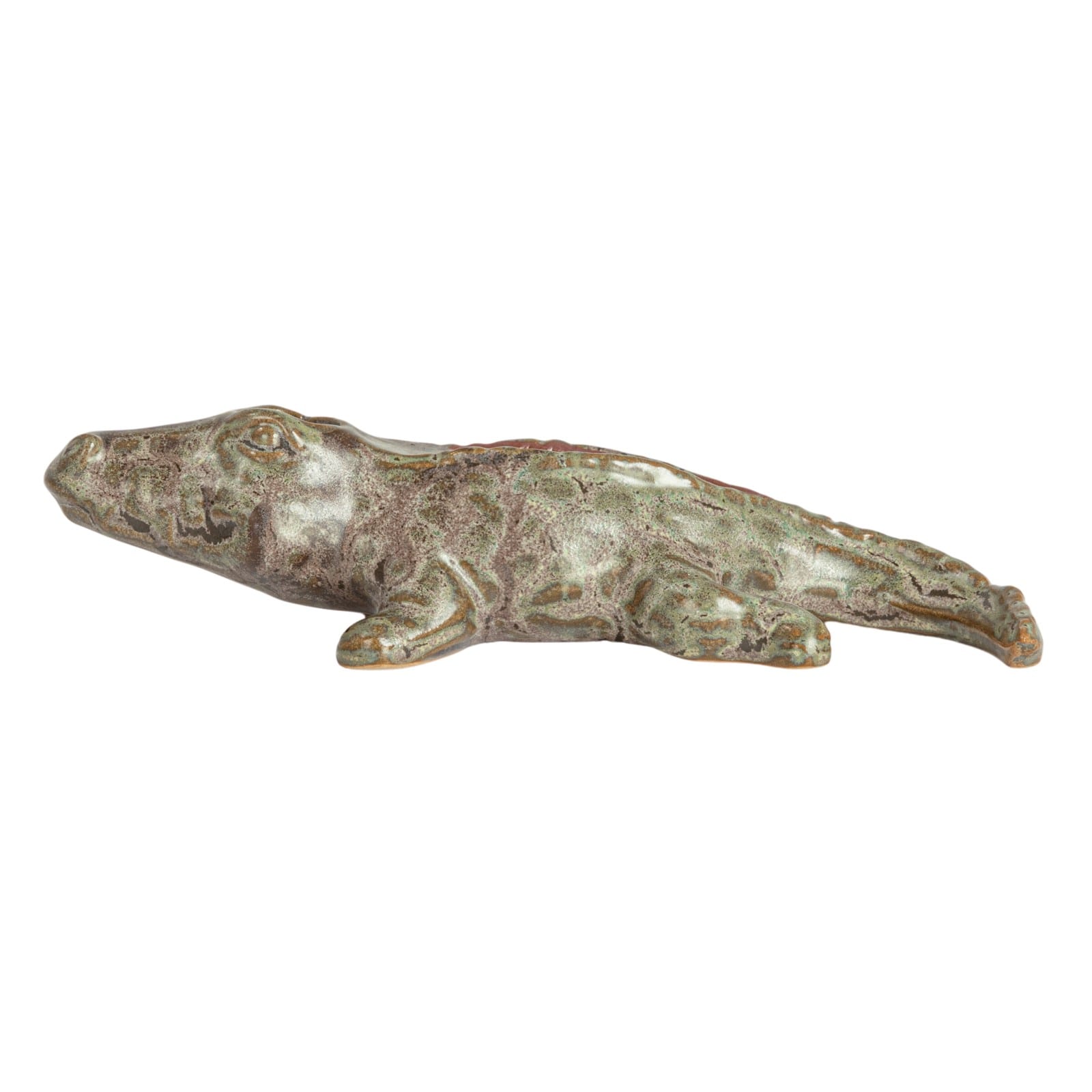 Hello Honey&#xAE; 6.5&#x22; Green Stoneware Alligator Match Holder