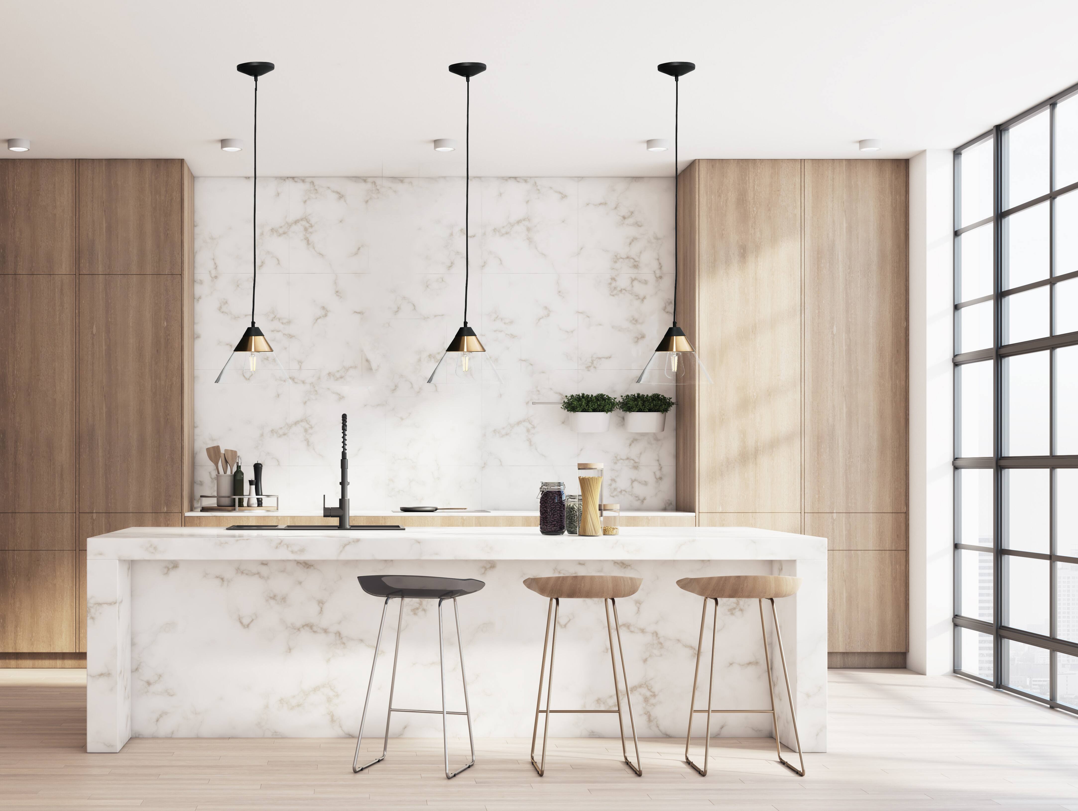 Hello Honey&#xAE; Robert Stevenson Lighting Theo 10&#x22; Matte Black &#x26; Brushed Metal Ceiling Light