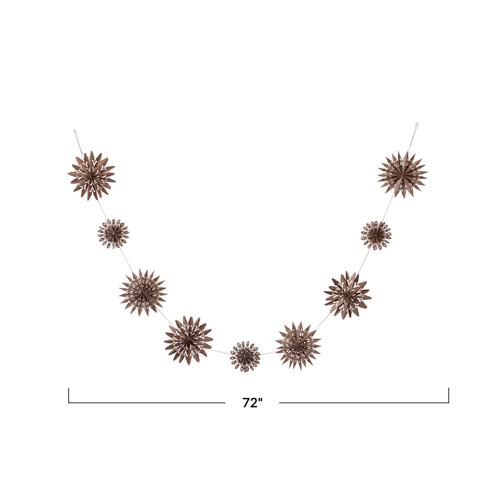 Hello Honey&#xAE; 6ft. Brown Paper Snowflake Garland in Kraft Box