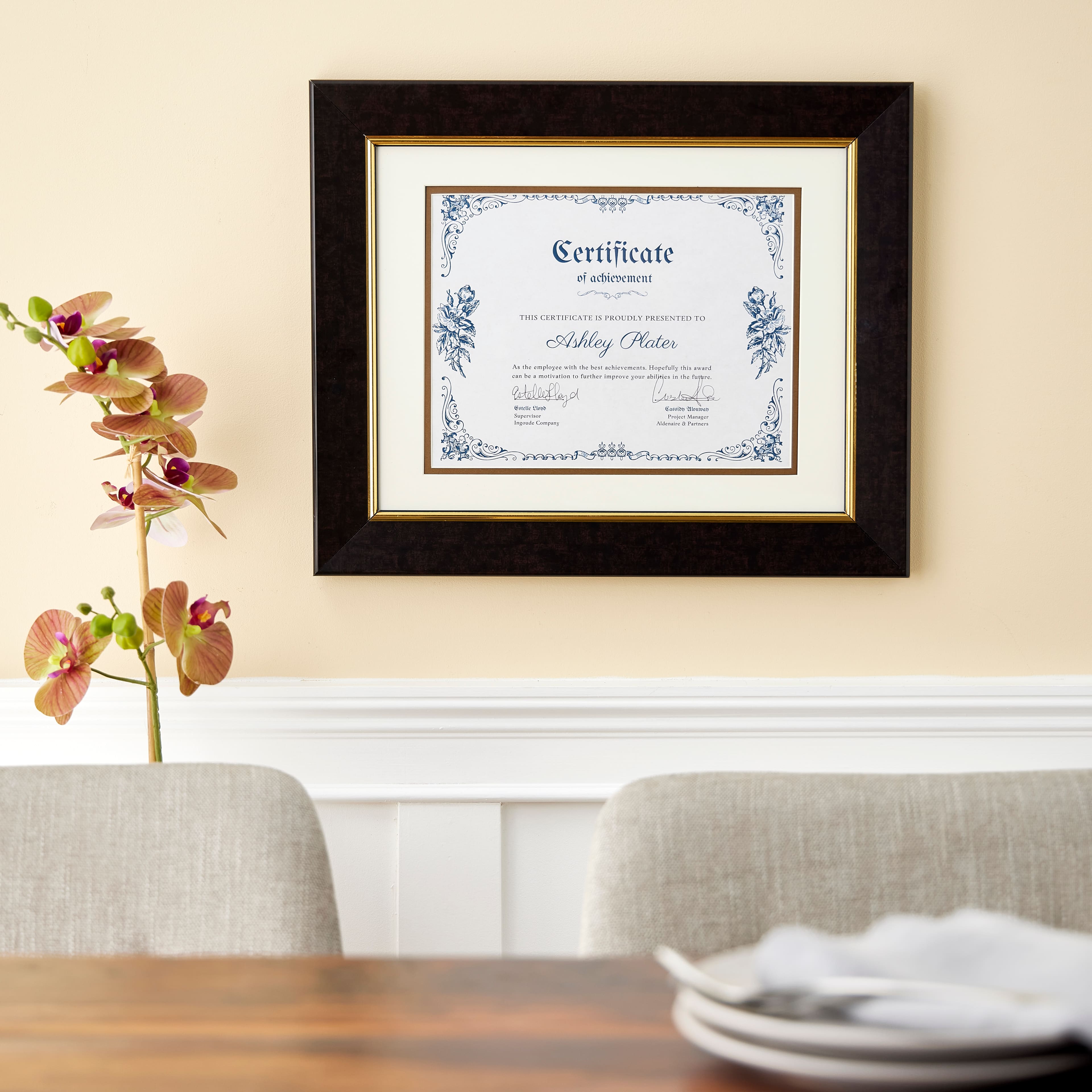 Brown & Gold 8.5" x 11" Document Frame with Mat by Studio Décor®