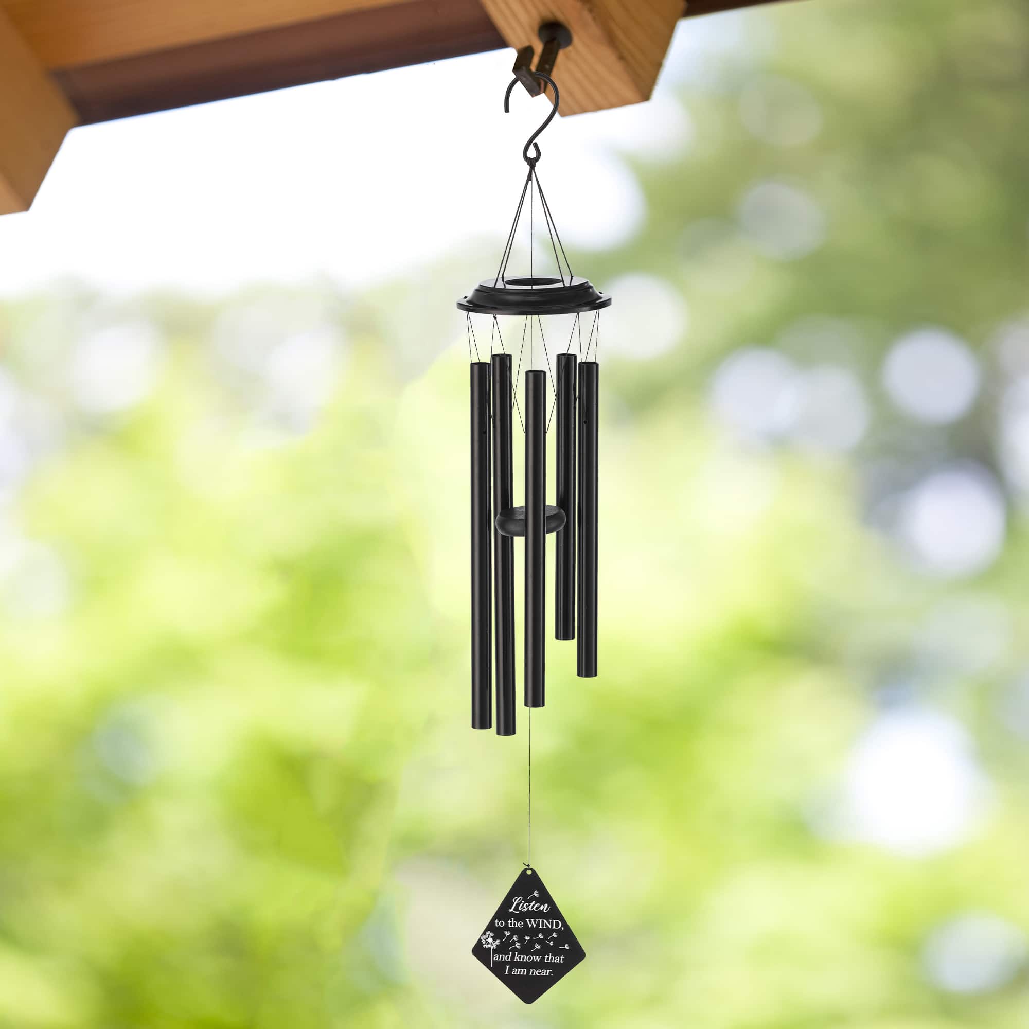 Glitzhome&#xAE; 38&#x22; Matte Black Metal Black Windchime