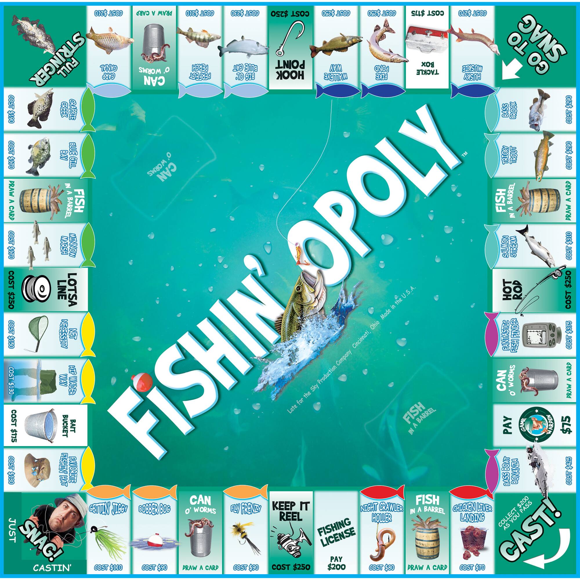 Late For The Sky Fishin&#x27;-Opoly&#x2122; Board Game