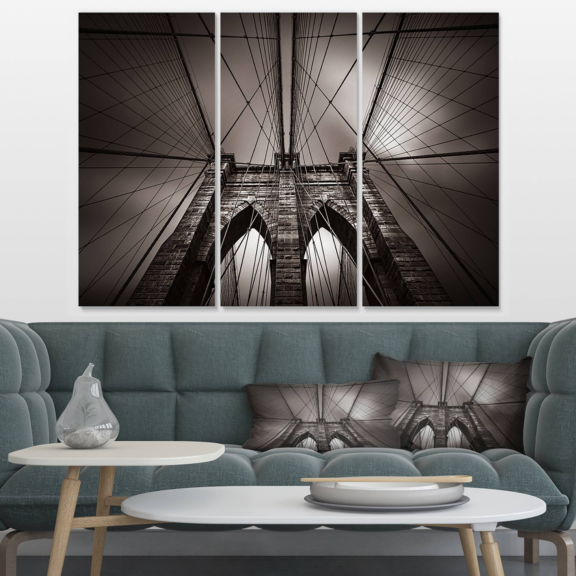 Designart - Brooklyn Bridge in NYC USA - Extra Large Canvas Art Print