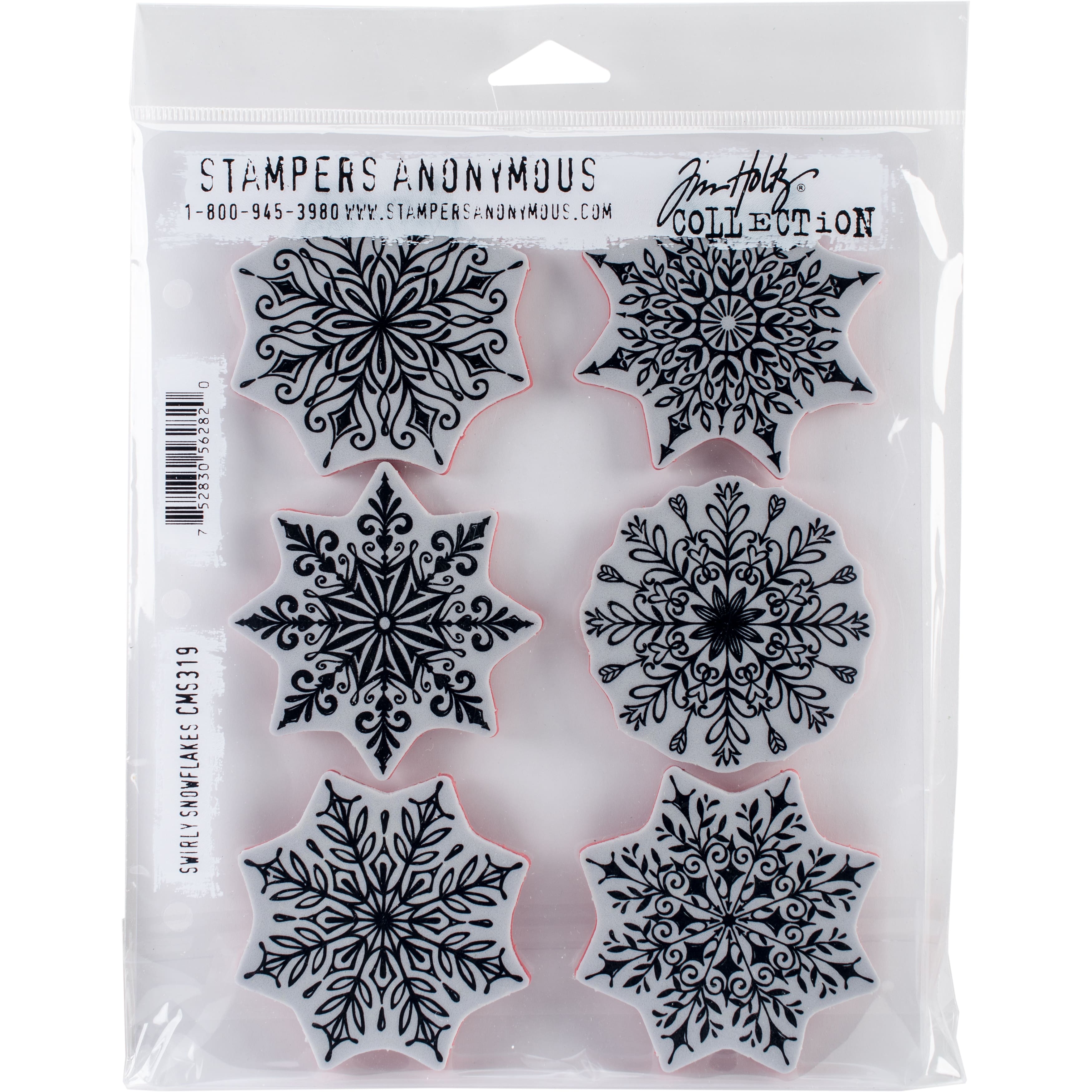 Stampers Anonymous Tim Holtz&#xAE; Swirly Snowflakes Cling Stamps