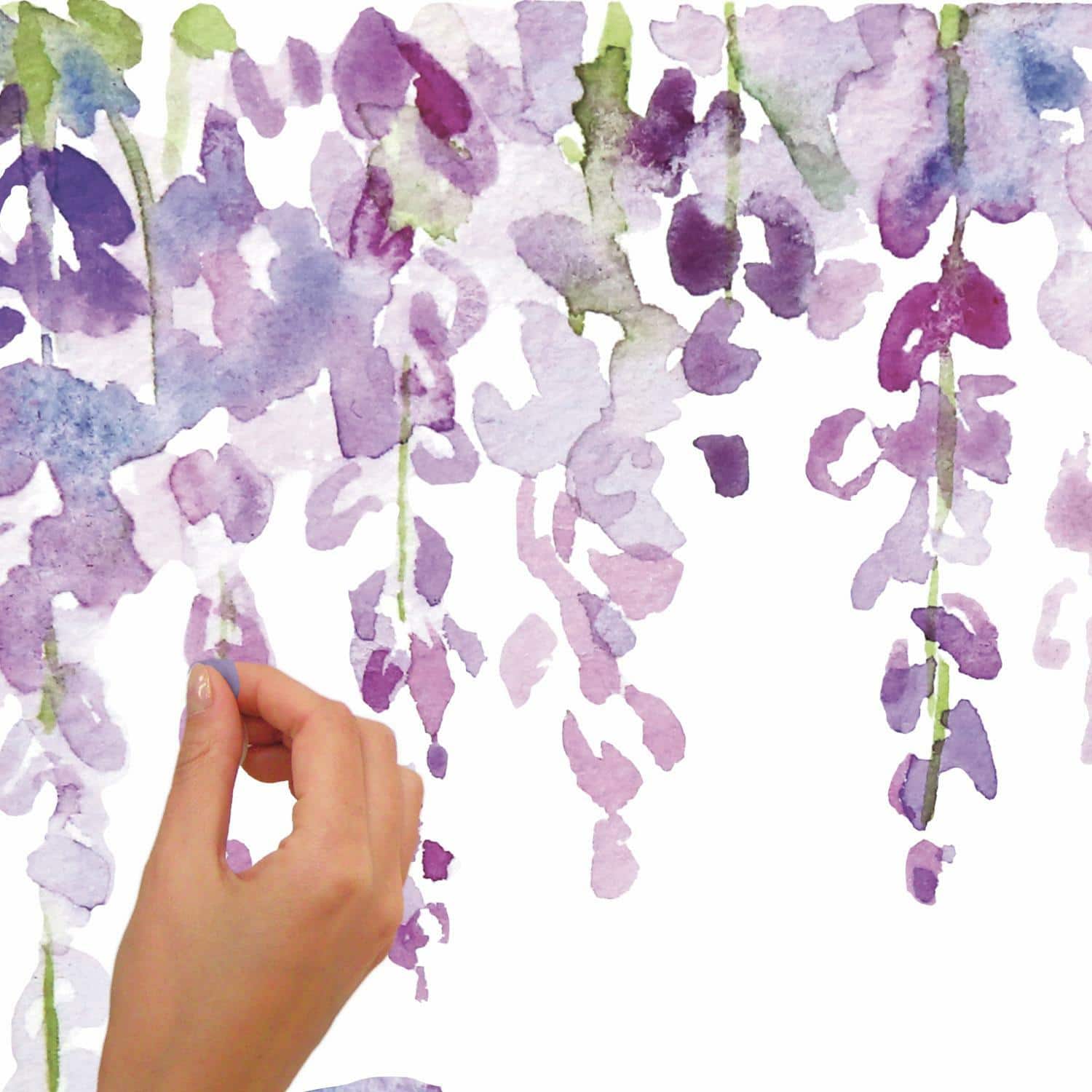 RoomMates Watercolor Wisteria Peel &#x26; Stick Giant Wall Decals