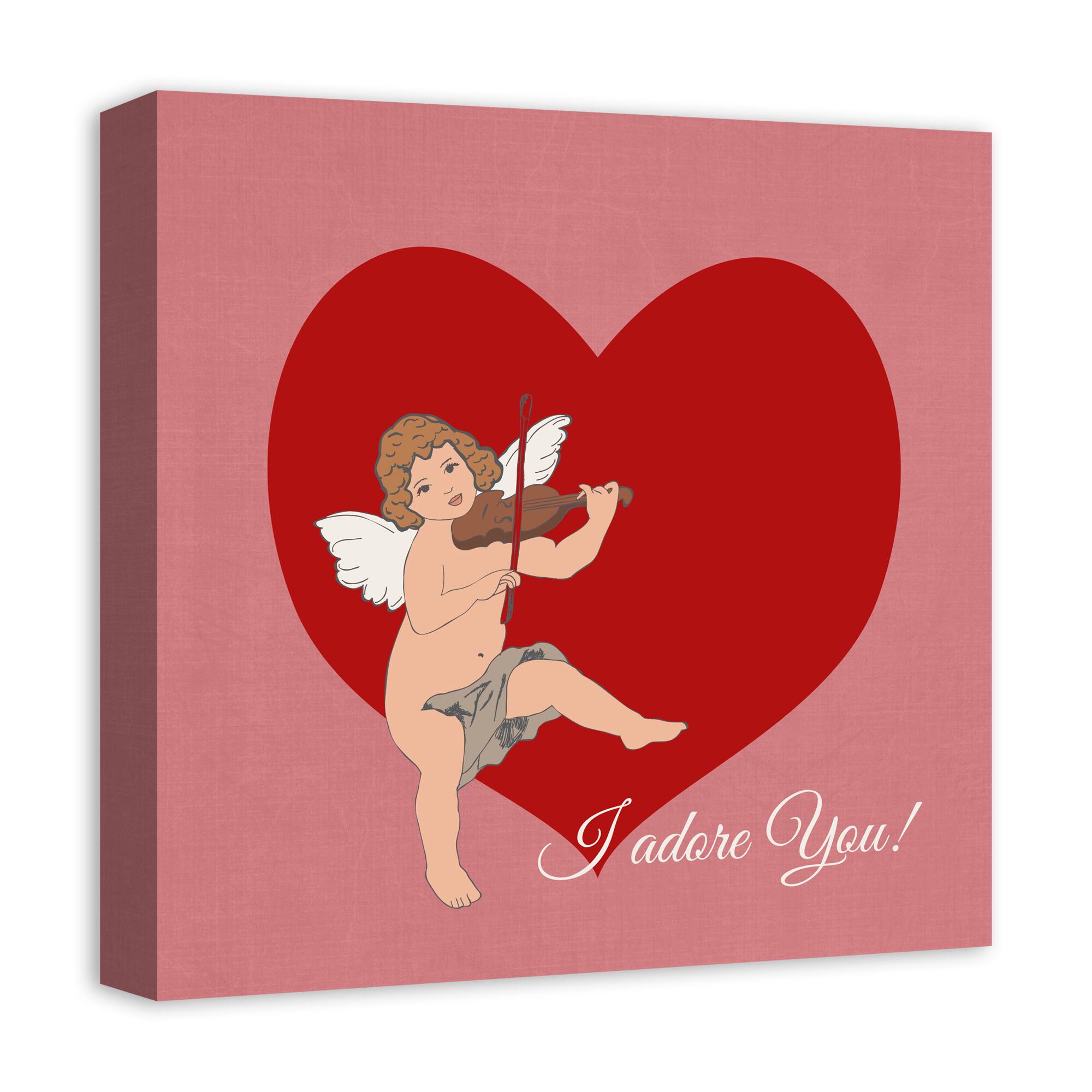 Cupid Heart 16&#x22; x 16&#x22; Canvas Wall Art