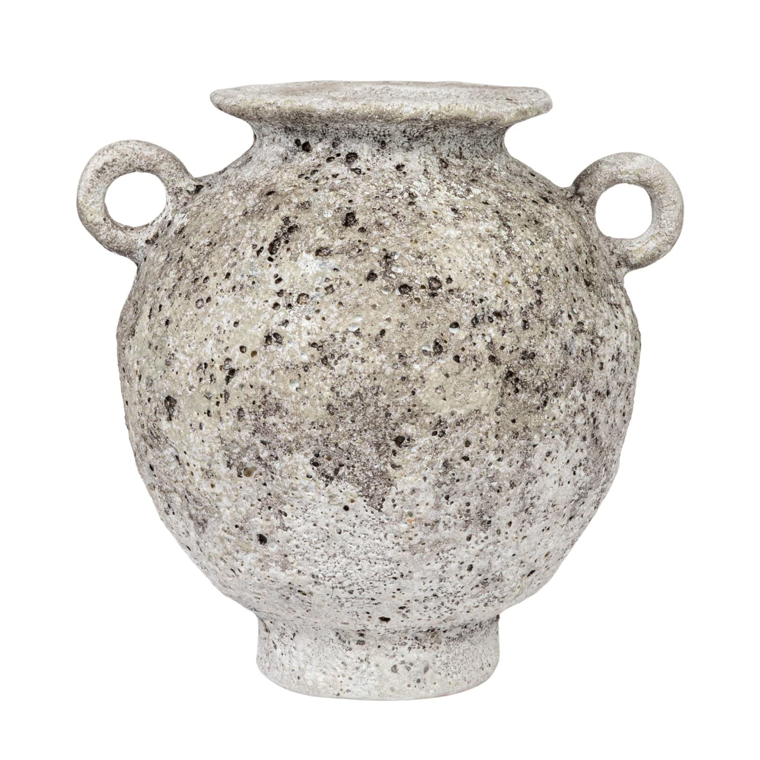 Hello Honey® 6" Gray with Distressed Reactive Glaze Stoneware Vase with Handles