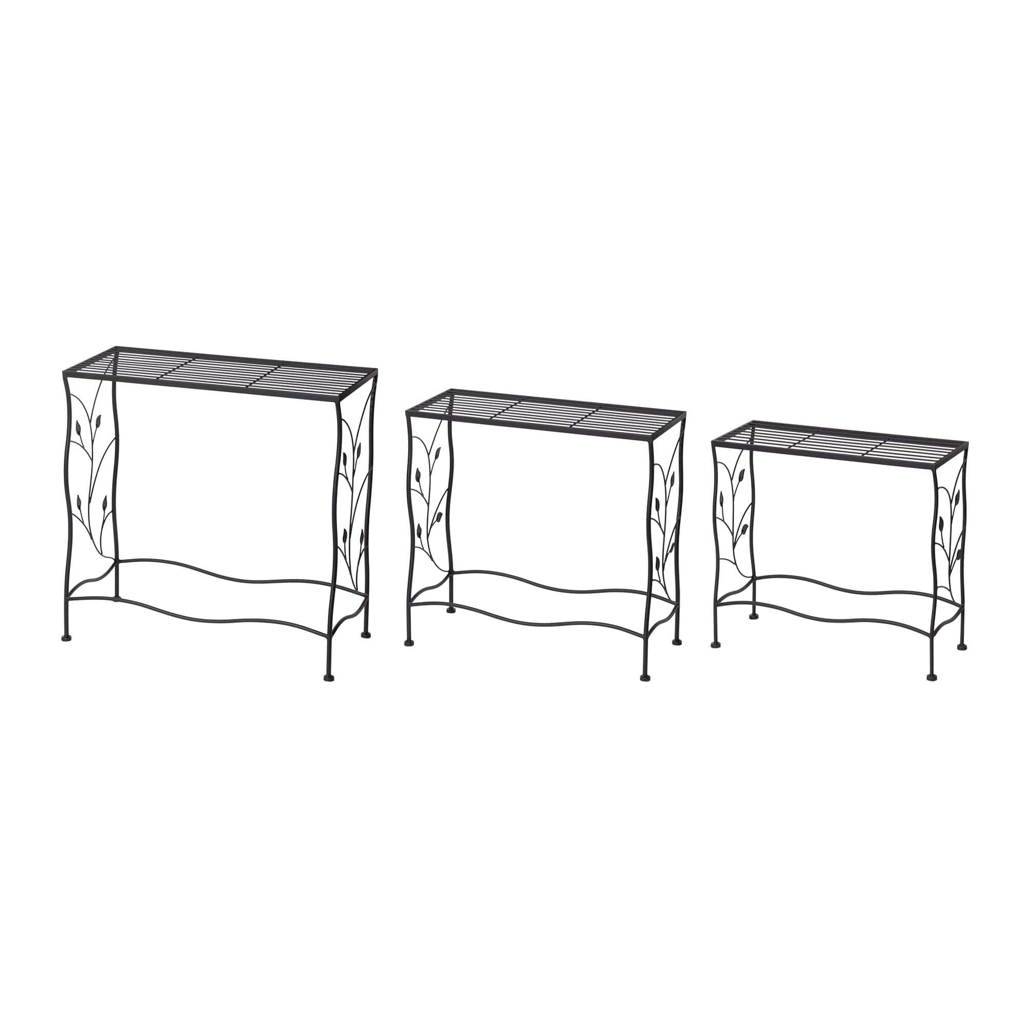 Glitzhome® Black Rectangular Nesting Metal Planter Set