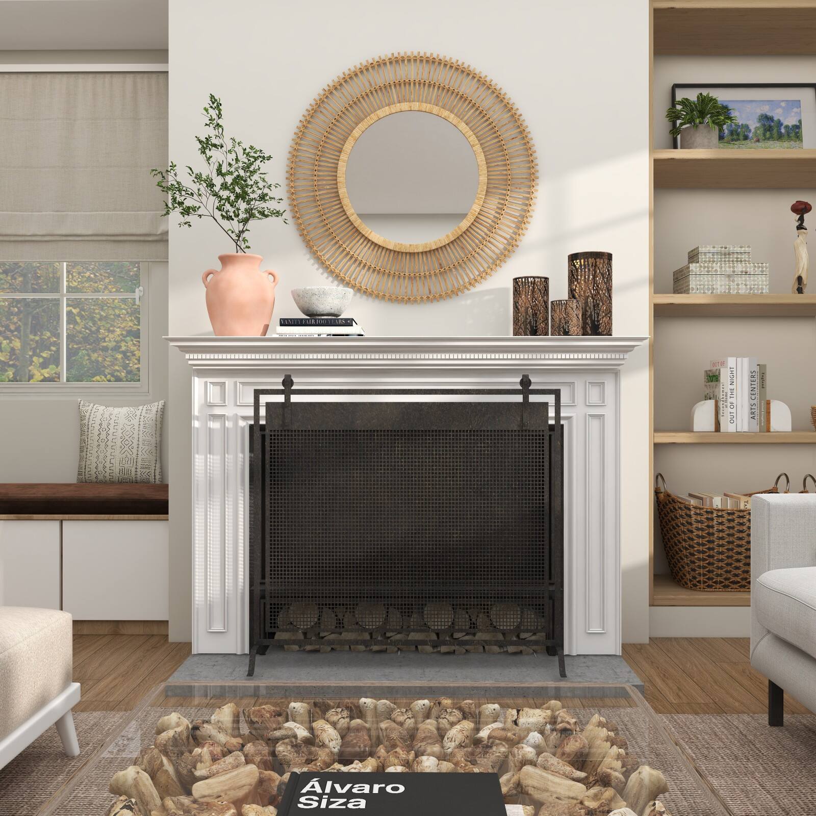 11" Orange Ceramic Terra Cotta Jug Vase with Handles