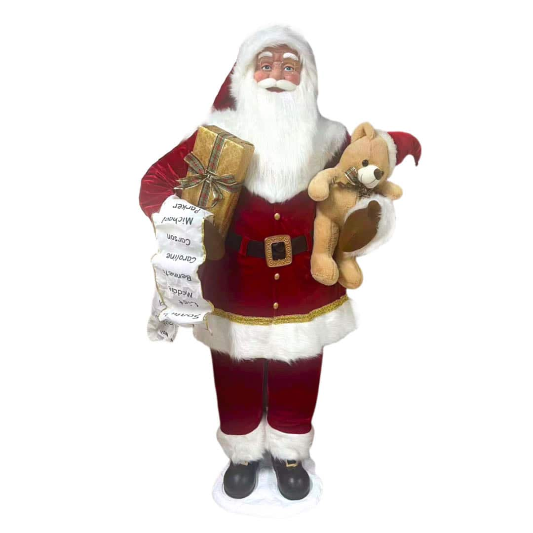 6ft. Standing Santa Holding Christmas List &#x26; Teddy Bear by Ashland&#xAE;