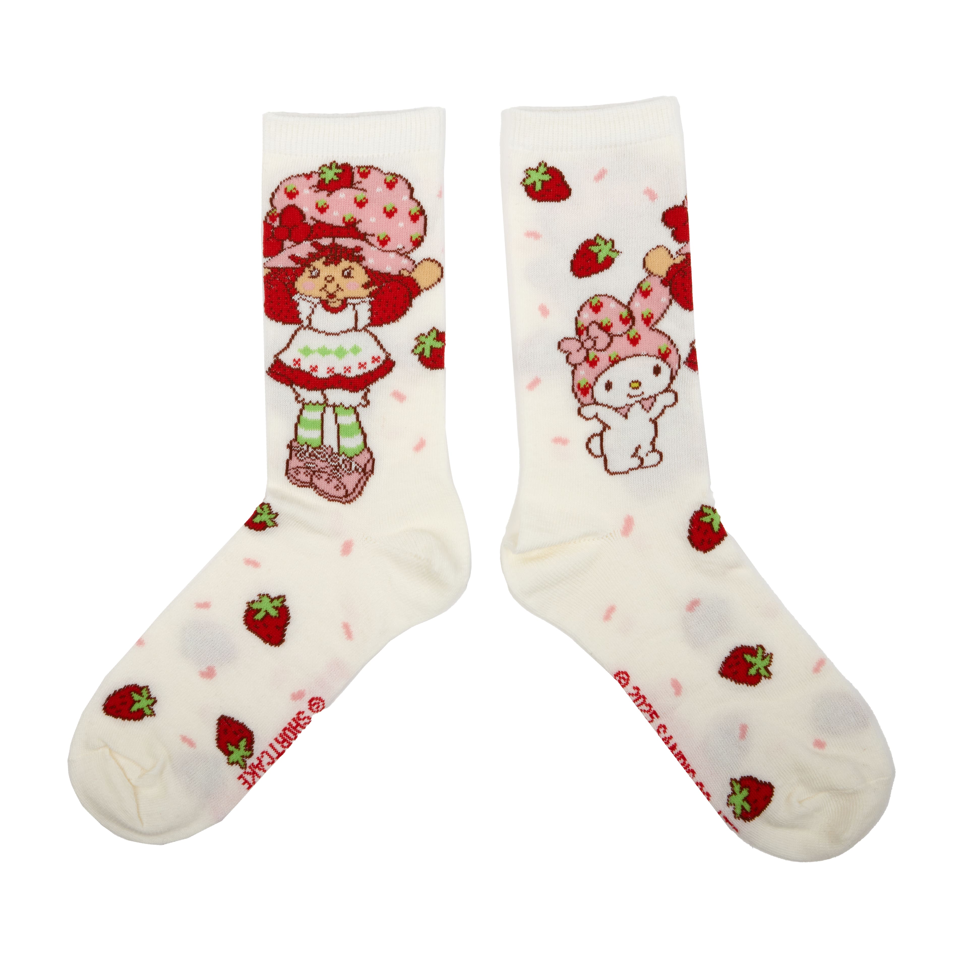 Sanrio&#xAE; My Melody&#x2122; &#x26; Strawberry Shortcake&#x2122; 2 Pair Adult Crew Sock Set