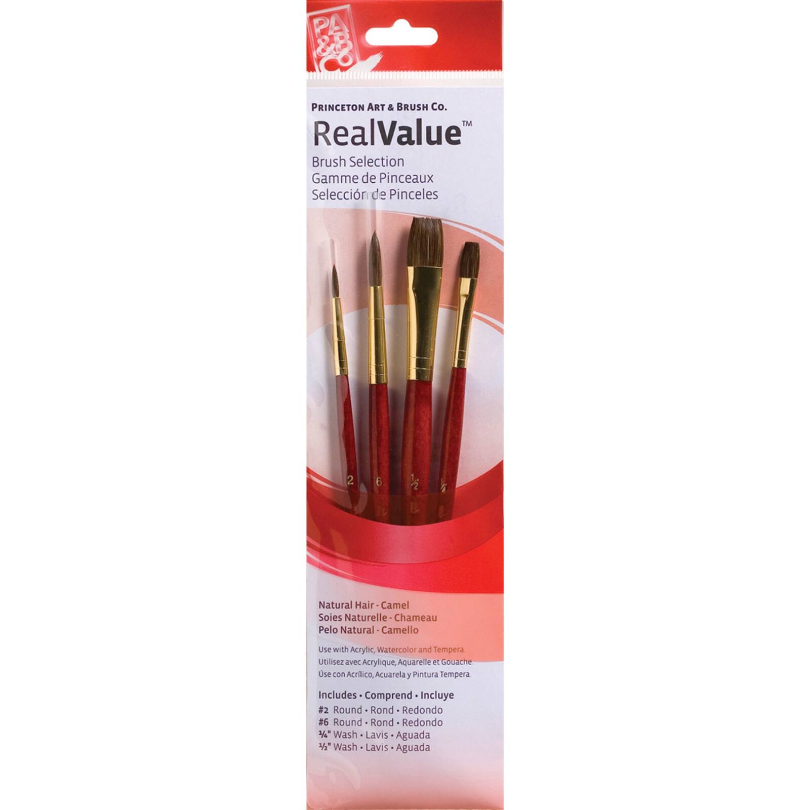 Princeton™ RealValue™ Camel Hair 4 Piece Brush Set