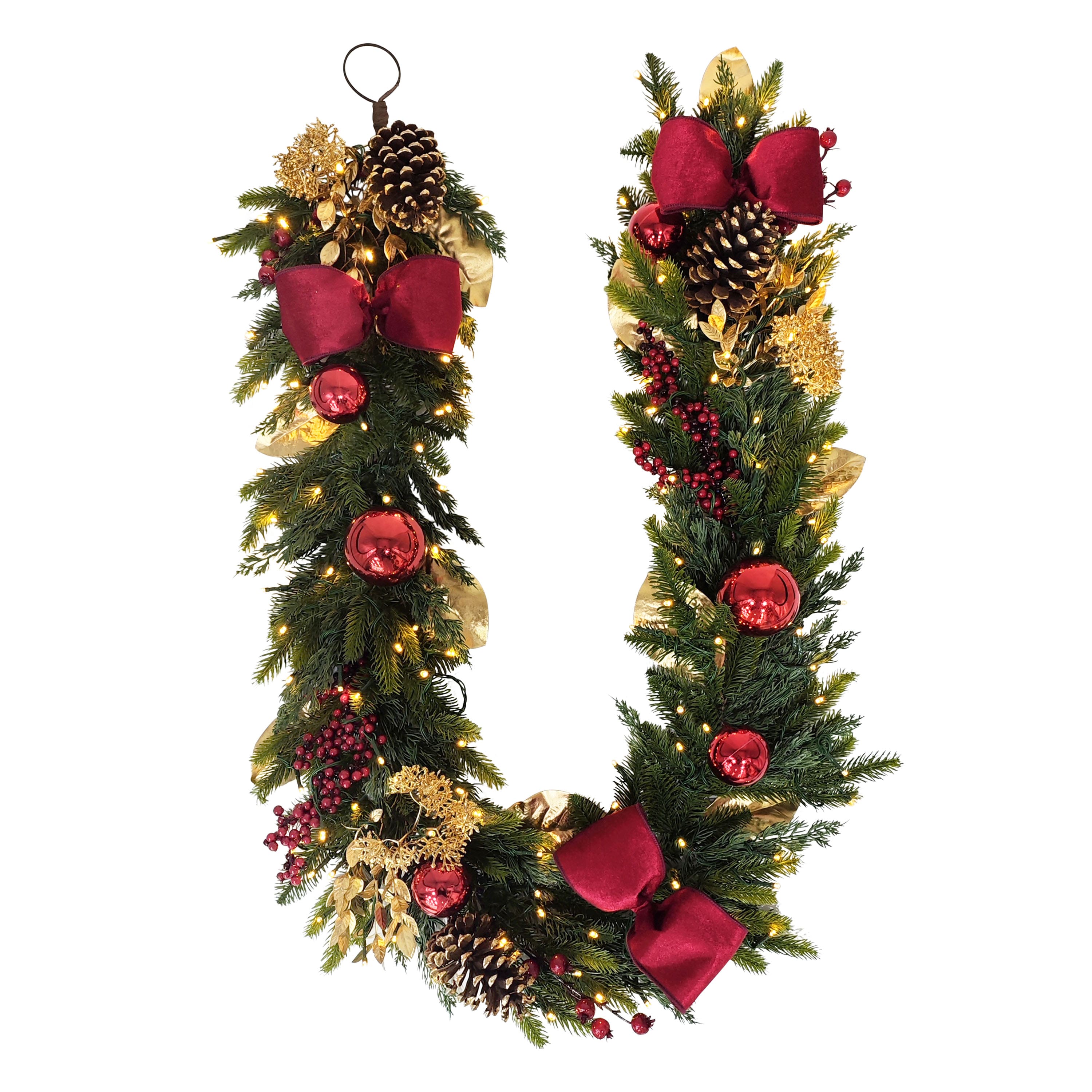 6ft. Pre-Lit Adorned Artificial Garland