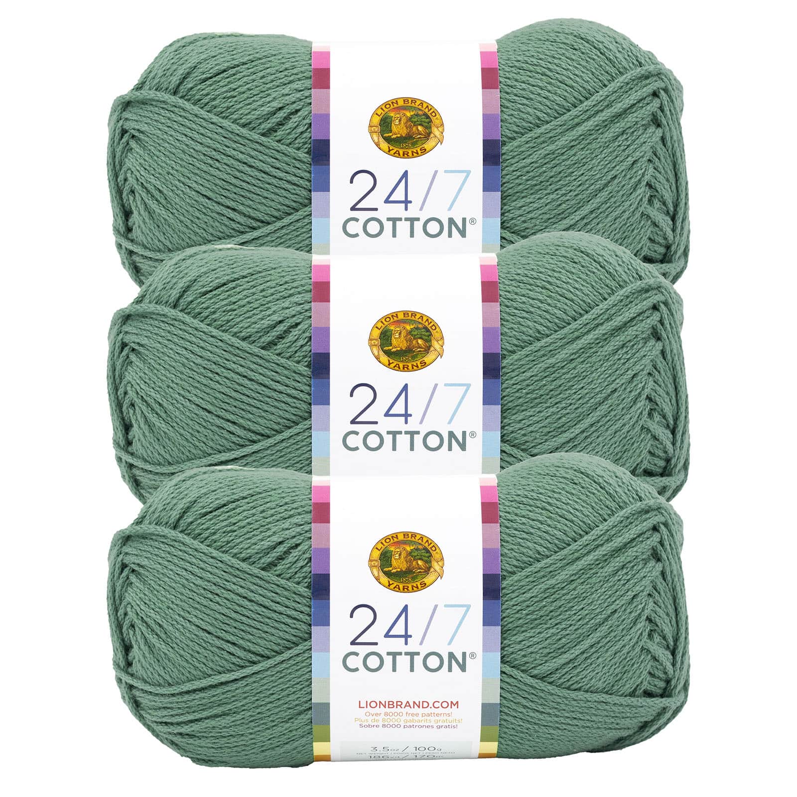 3 Pack Lion Brand&#xAE; 24/7 Cotton&#xAE; Yarn