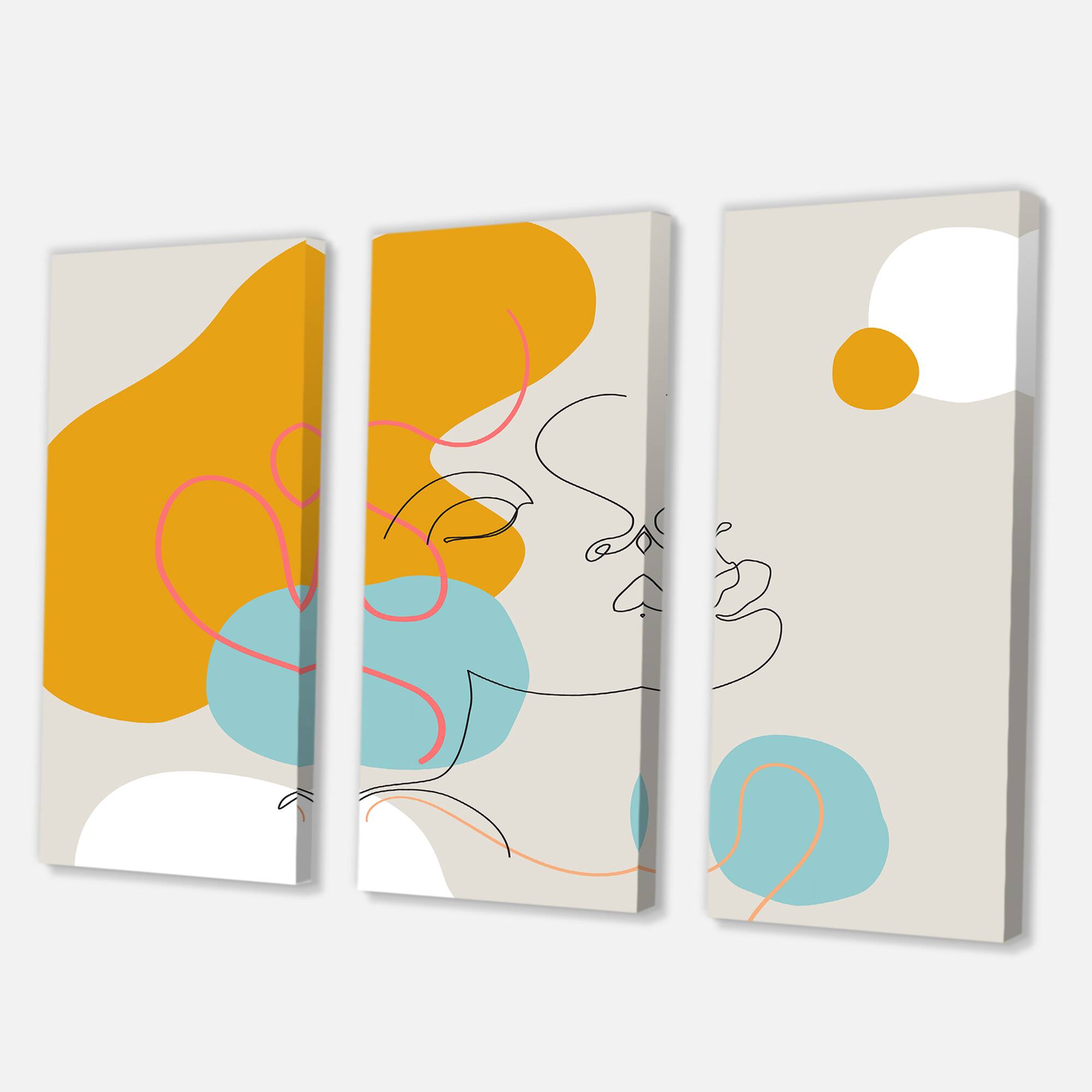 Designart - Minimal One Line Portrait of Female Face I