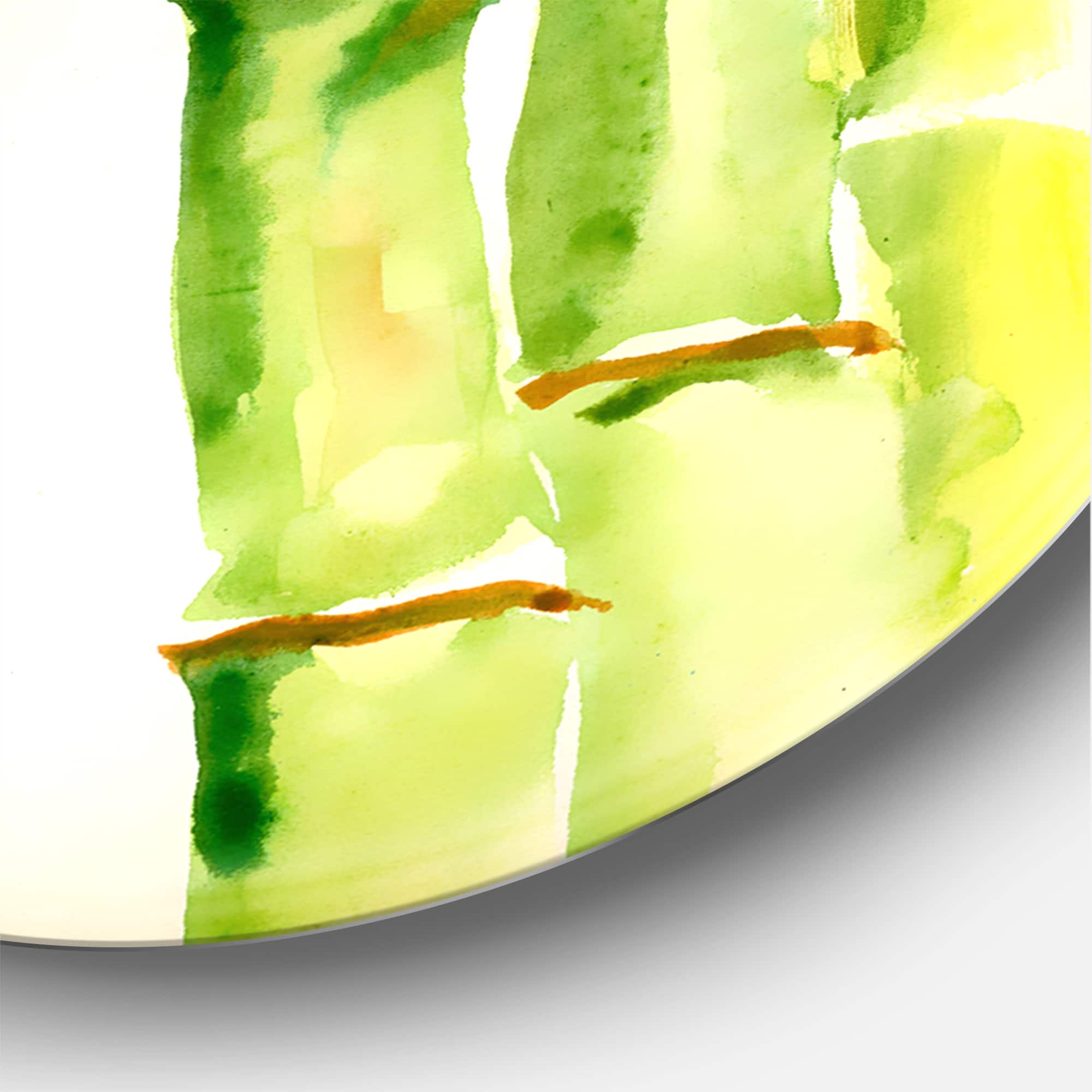 Designart - Bamboo Branches In The Forest VI - Tropical Metal Circle Wall Art