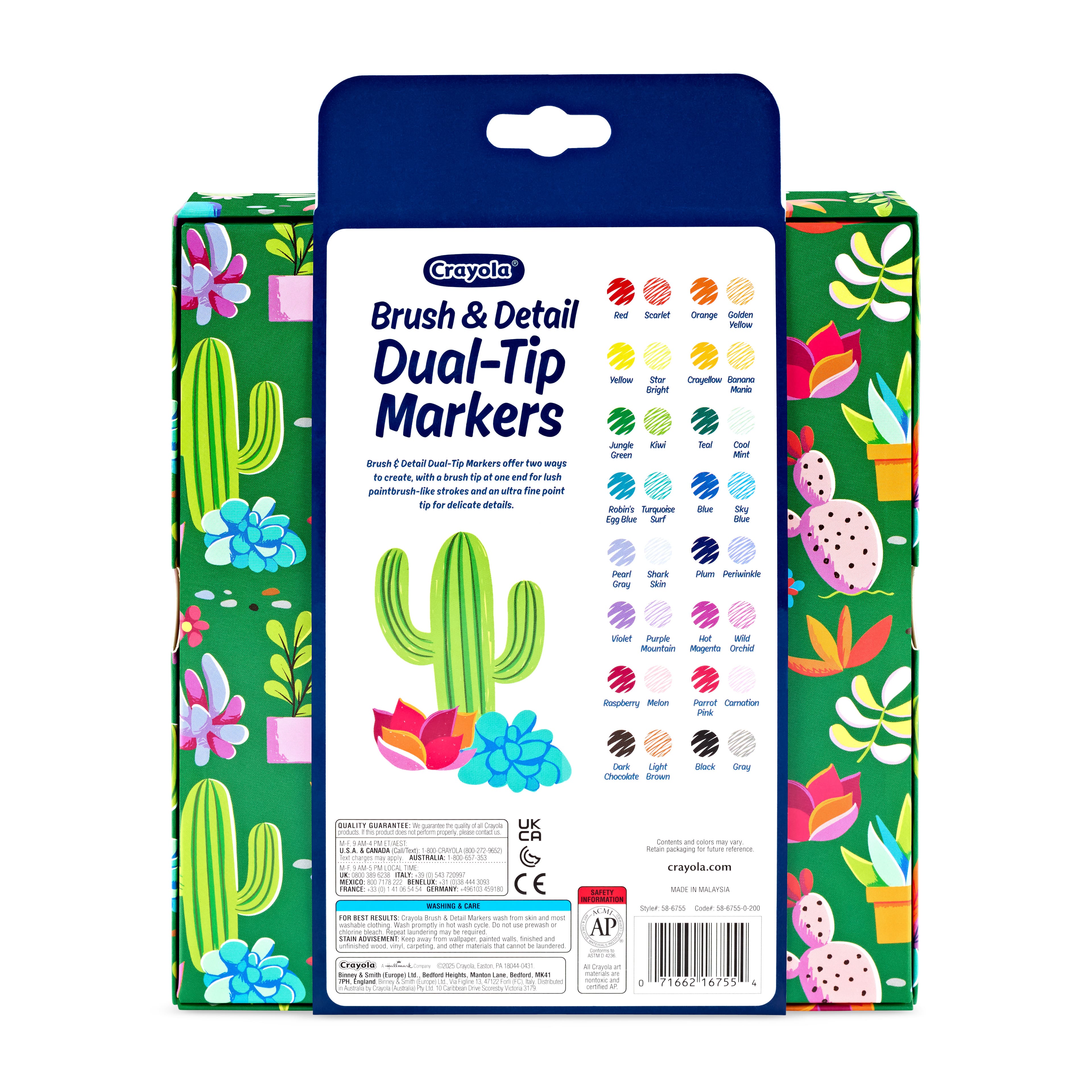 Crayola&#xAE; 32 Color Brush &#x26; Detail Dual Tip Markers