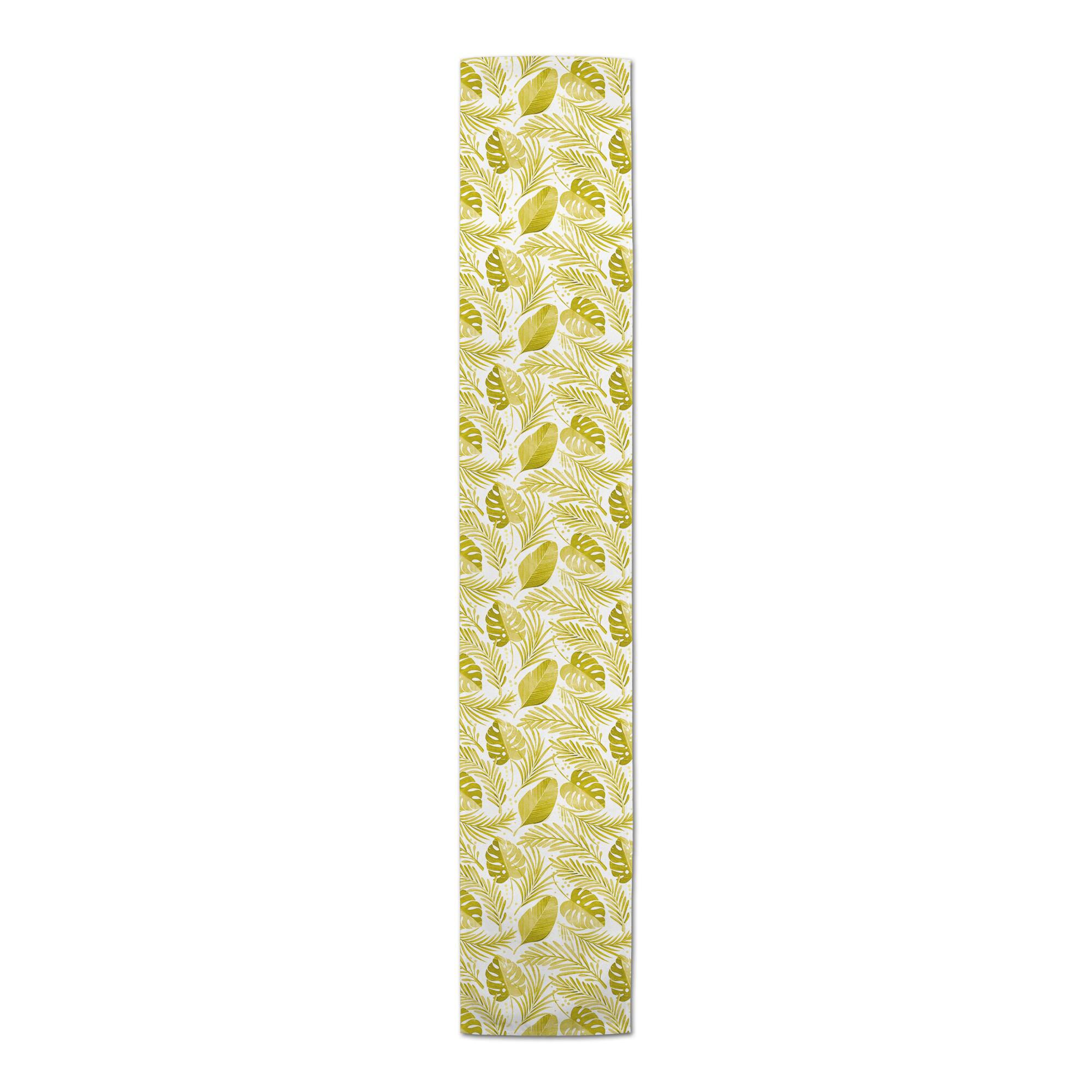 Yellow Coastal Leaves Table Runner