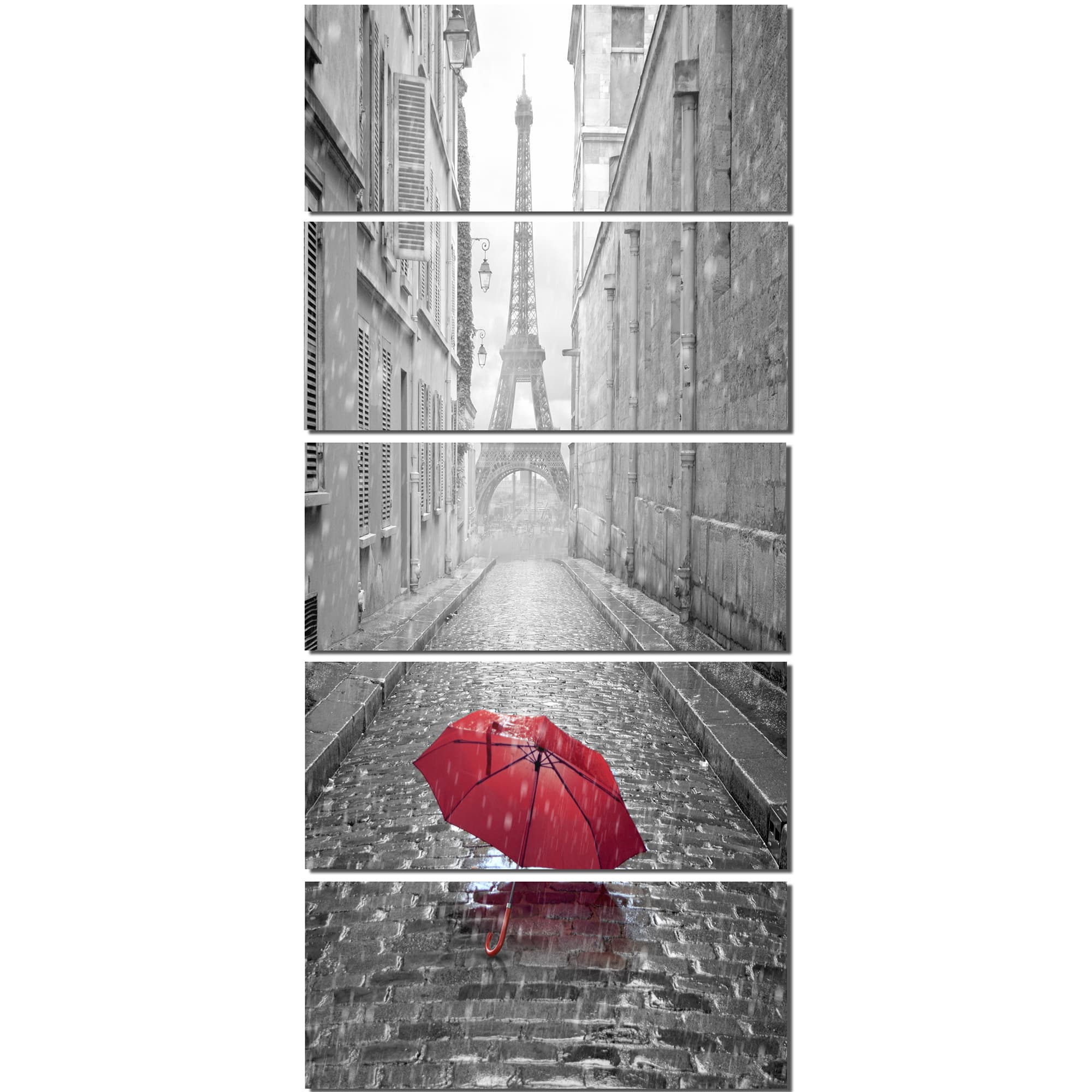 Designart - Eiffel View from Paris Street - Cityscape Photo Canvas Art Print